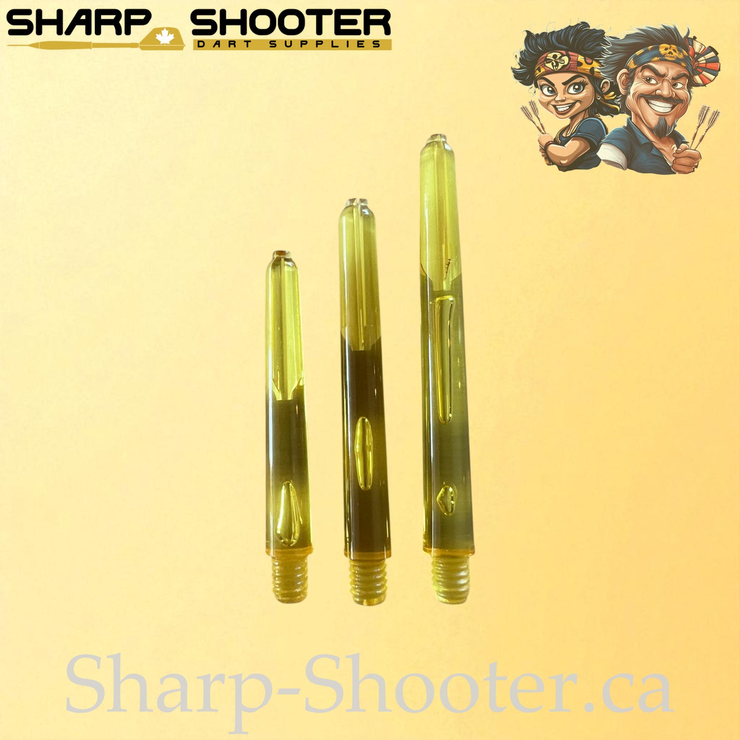 Neon – DS25 – Plastic Dart Shafts – 35mm / 41mm / 48mm – Translucent Neon – 3 Pack