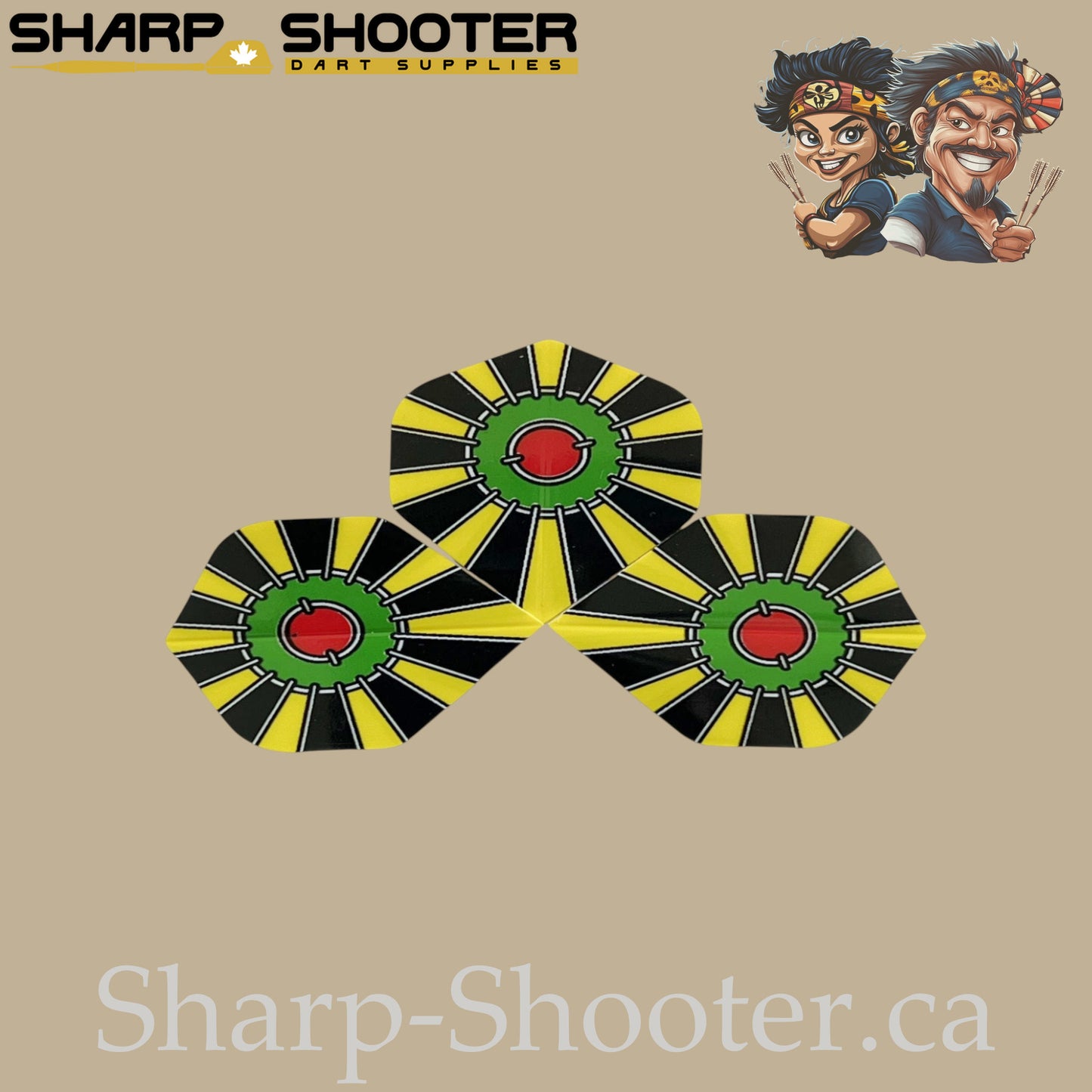 Darts Themed Flights – Laser Cut- PET– Standard Shape – 75 Micron – 3 Pack
