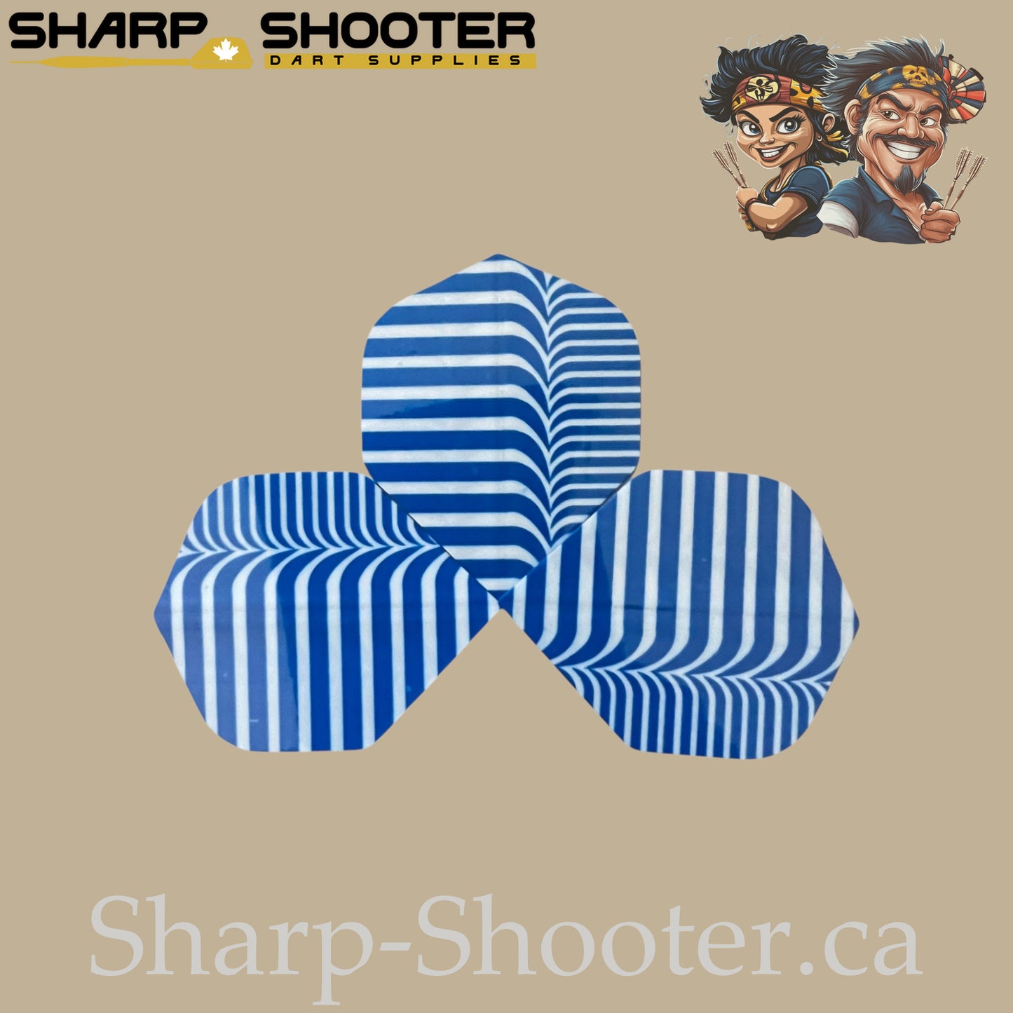 Candycane Dart Flights – PVC – Standard Shape – 75 Micron – 3 Pack