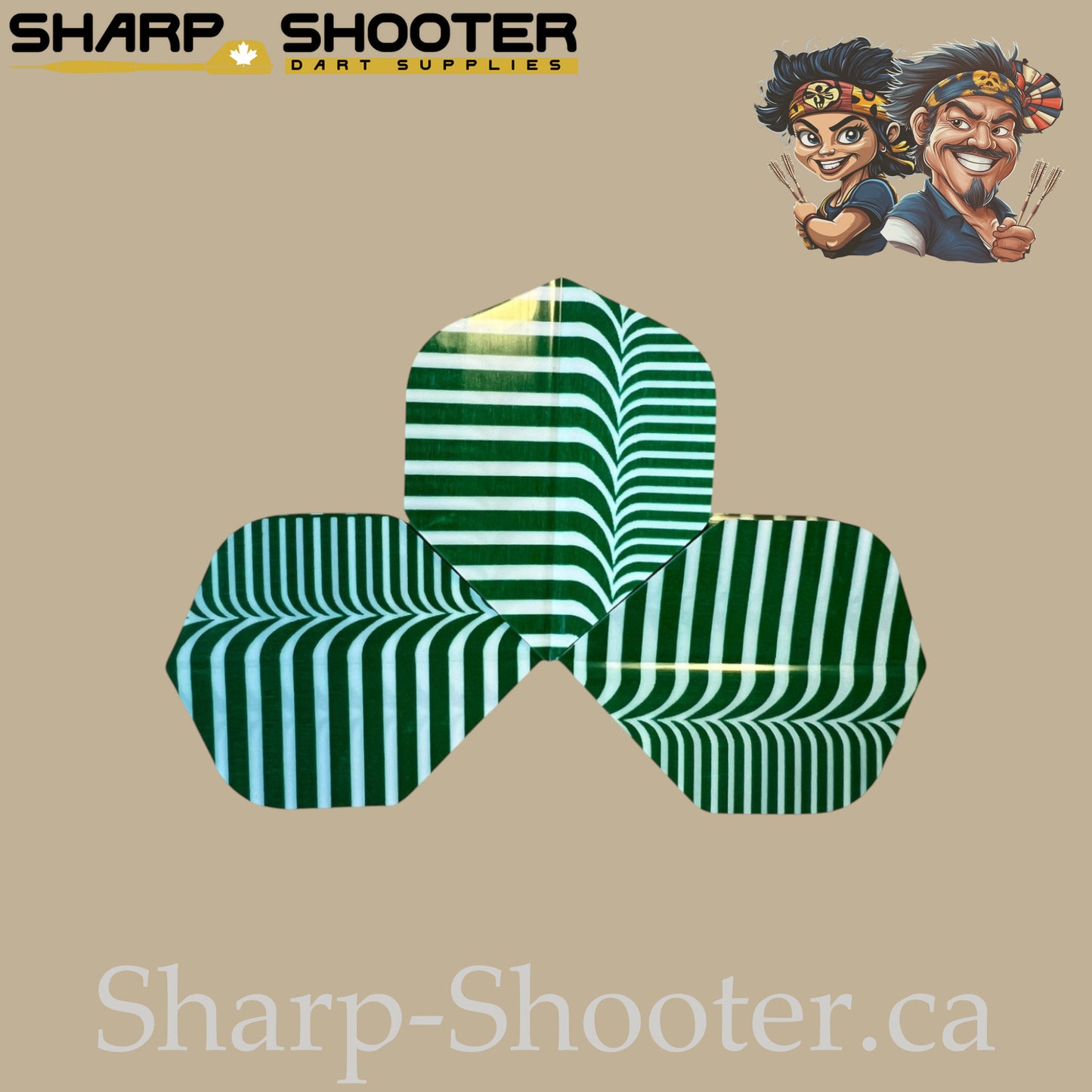 Candycane Dart Flights – PVC – Standard Shape – 75 Micron – 3 Pack