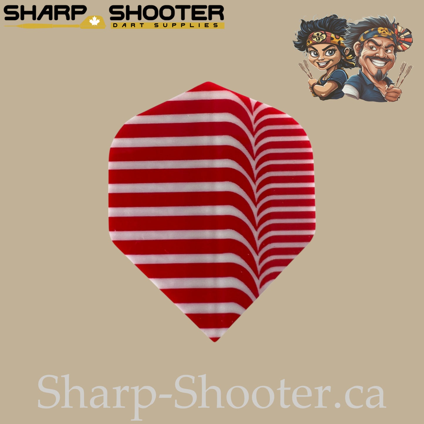 Candycane Dart Flights – PVC – Standard Shape – 75 Micron – 3 Pack