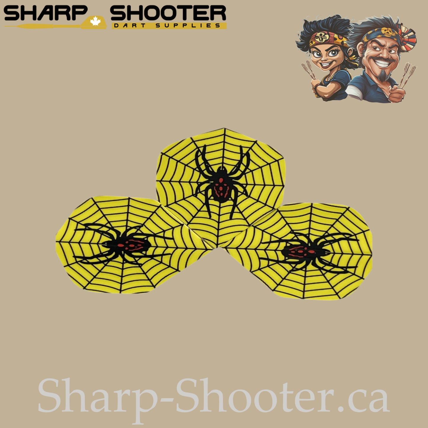 Spider Net Dart Flights – PET & Laser – Standard Shape – 75 Micron – 3 Pack
