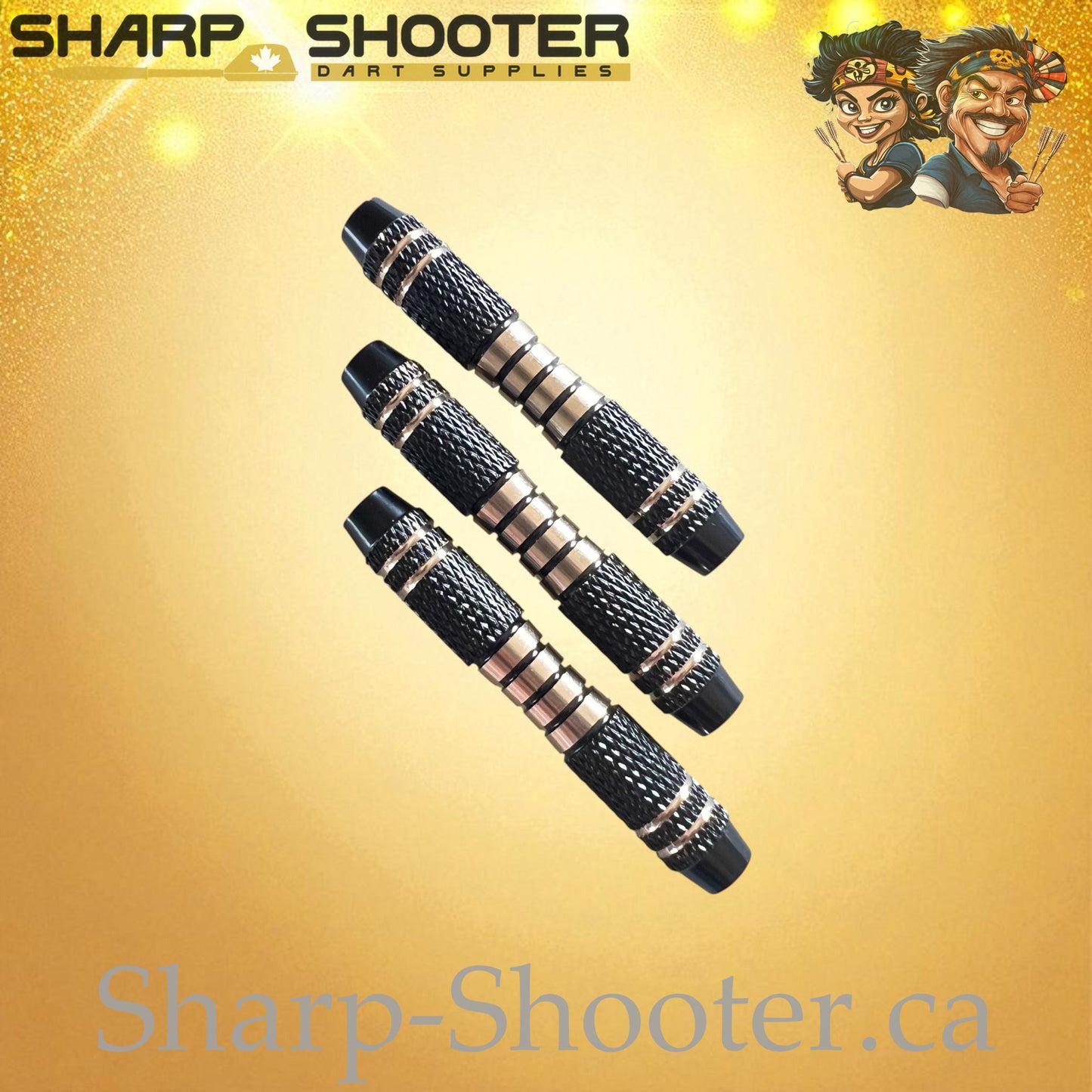Pioneer – Copper Dart Barrel Black/Gold – 3 Pack