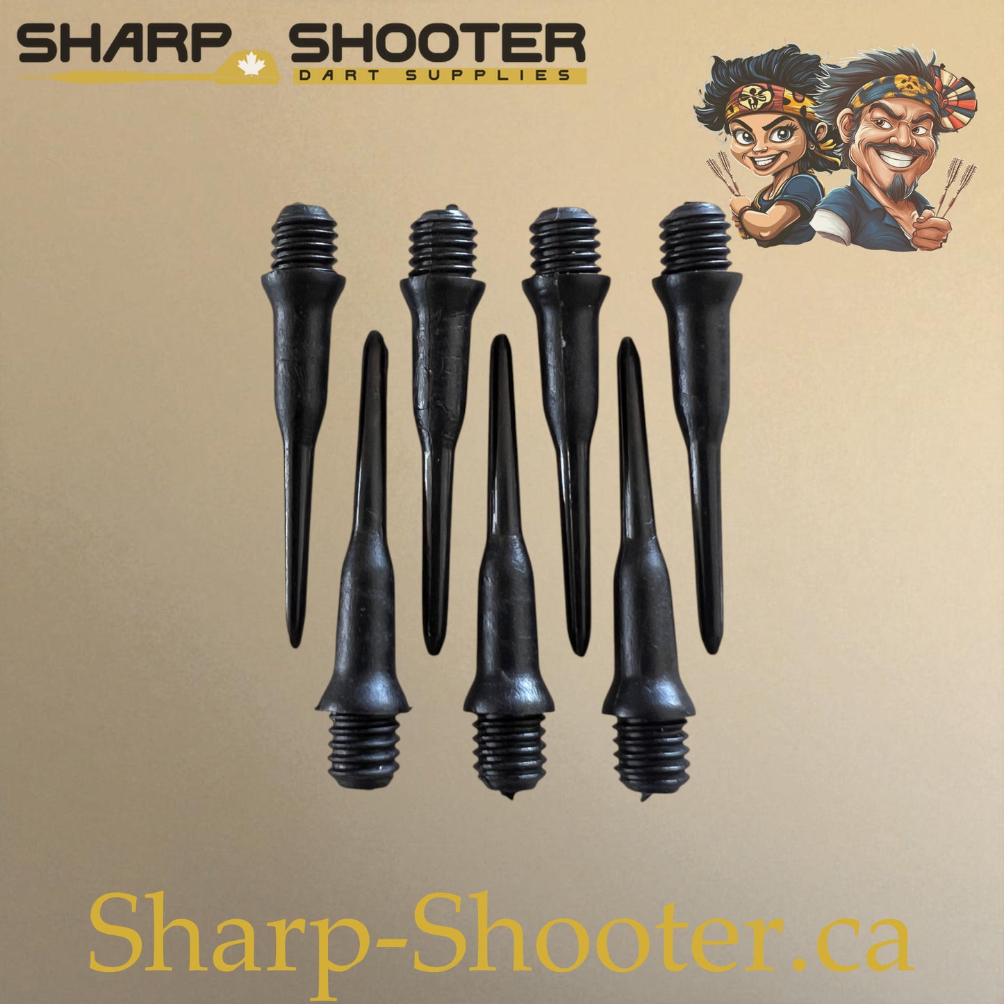Plastic Dart Tips DP05 Slim Shape 22mm Black – Pack of 50 – Sharp-Shooter