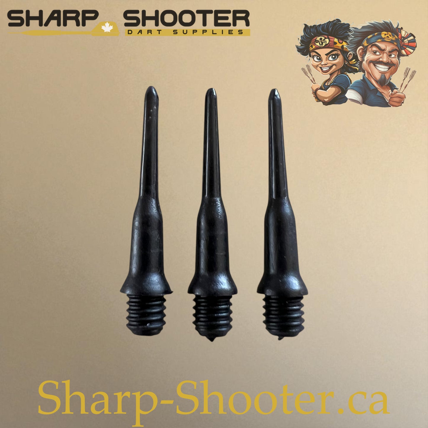 Plastic Dart Tips DP05 Slim Shape 22mm Black – Pack of 50 – Sharp-Shooter