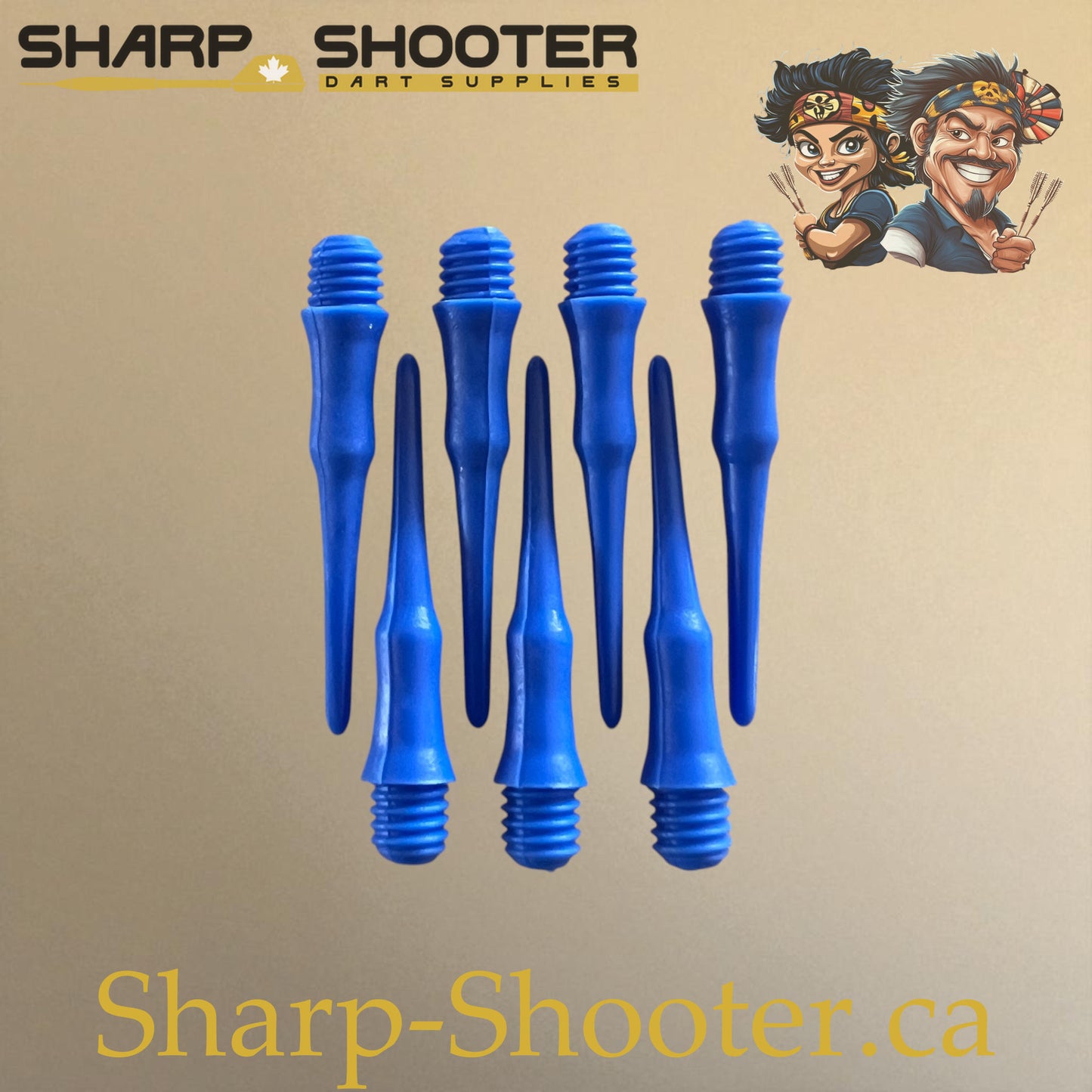 Plastic Dart Tips DP05 Slim Shape 22mm Blue – Pack of 50 – Sharp-Shooter