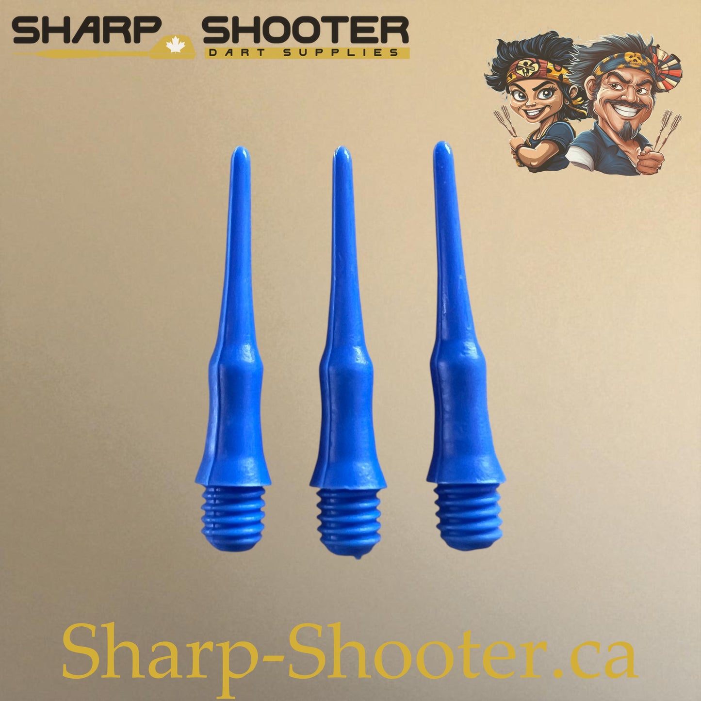 Plastic Dart Tips DP05 Slim Shape 22mm Blue – Pack of 50 – Sharp-Shooter
