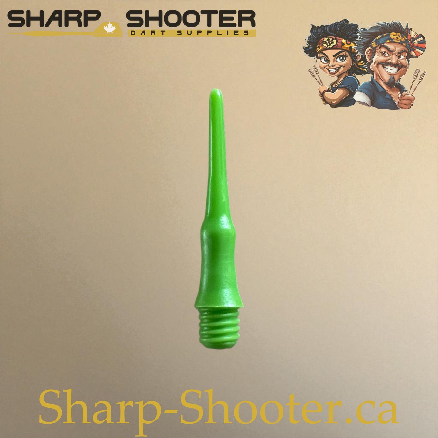 Plastic Dart Tips DP05 Slim Shape 22mm Green – Pack of 25 – Sharp-Shooter