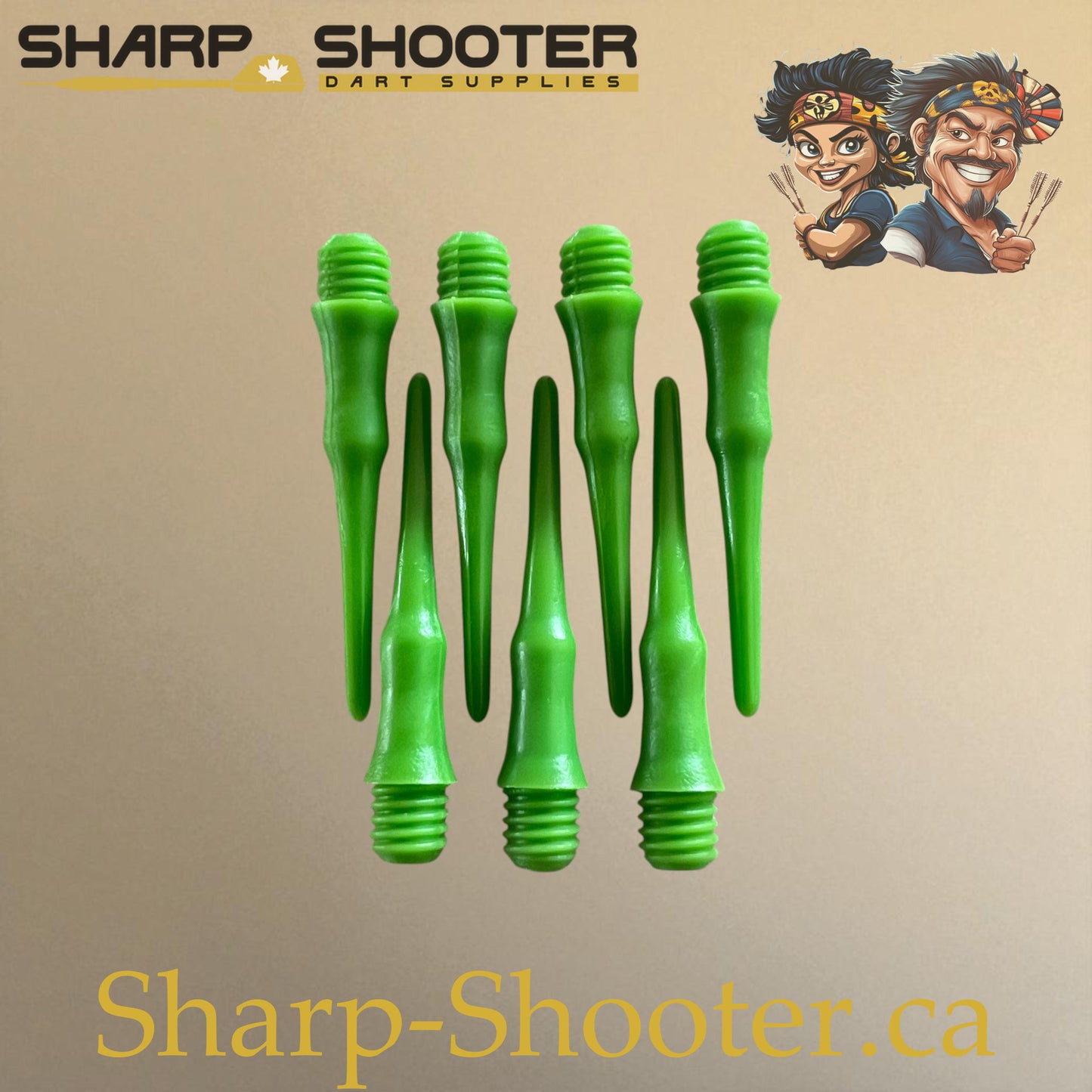 Plastic Dart Tips DP05 Slim Shape 22mm Green – Pack of 50 – Sharp-Shooter