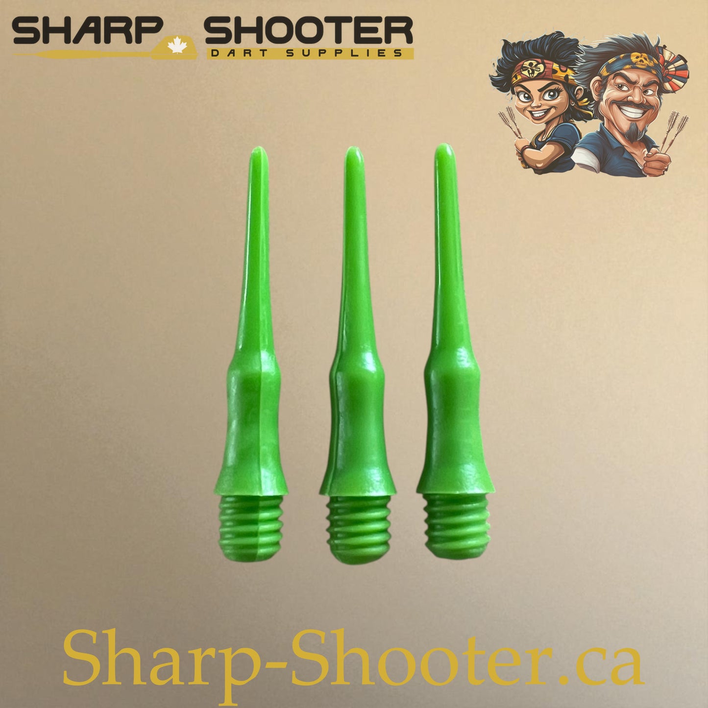 Plastic Dart Tips DP05 Slim Shape 22mm Green – Pack of 50 – Sharp-Shooter