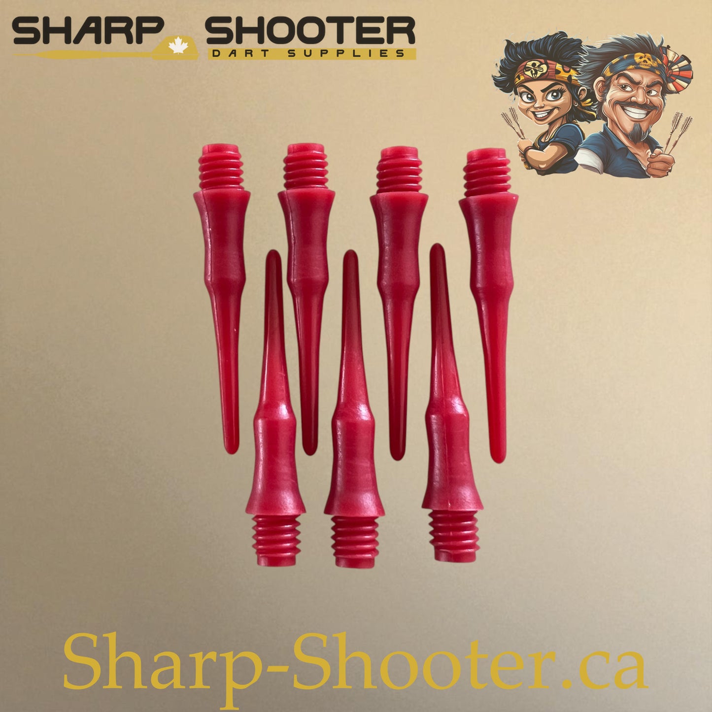 Plastic Dart Tips DP05 Slim Shape 22mm Red – Pack of 50 – Sharp-Shooter