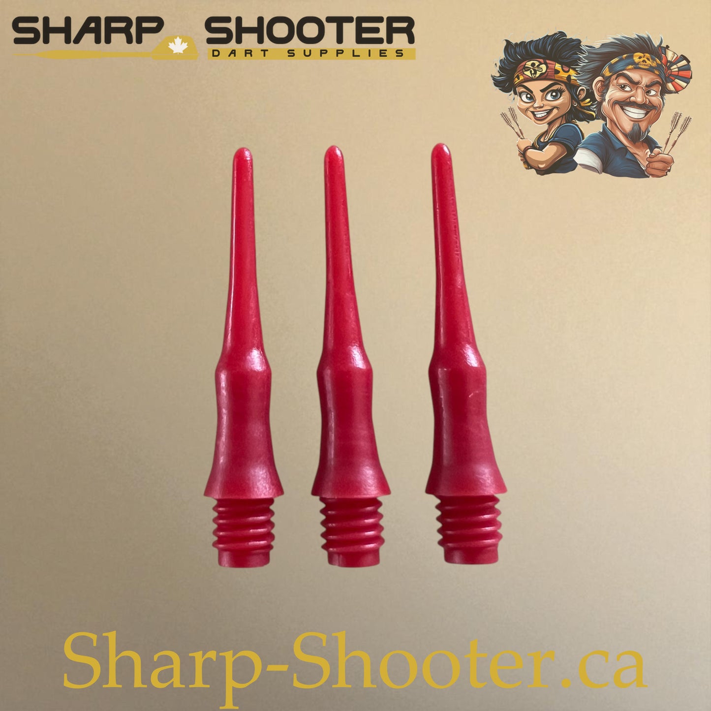 Plastic Dart Tips DP05 Slim Shape 22mm Red – Pack of 50 – Sharp-Shooter