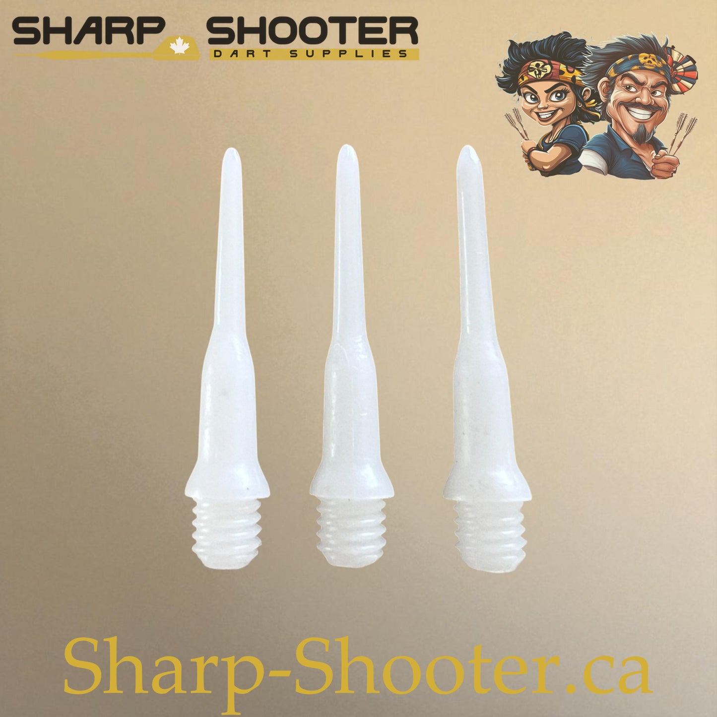 Plastic Dart Tips DP05 Slim Shape 22mm White – Pack of 50 – Sharp-Shooter