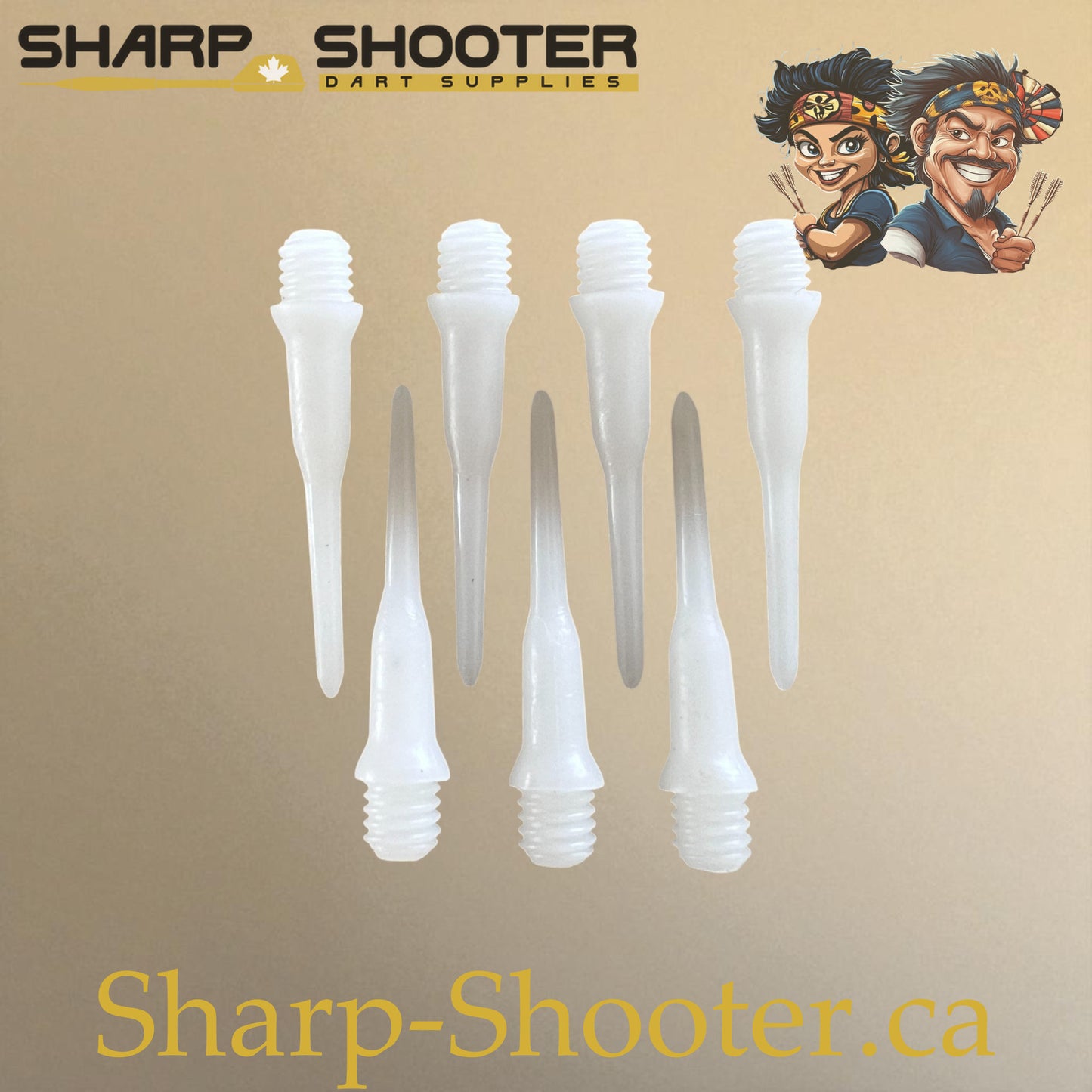 Plastic Dart Tips DP05 Slim Shape 22mm White – Pack of 50 – Sharp-Shooter