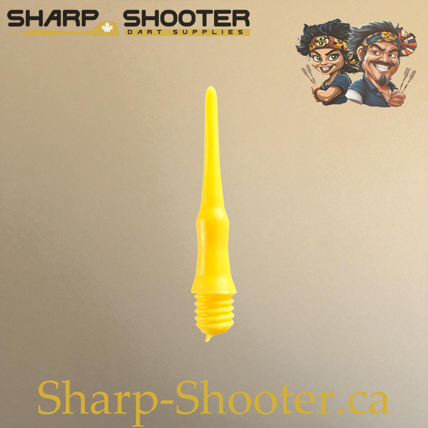 Plastic Dart Tips DP05 Slim Shape 22mm Yellow – Pack of 25 – Sharp-Shooter