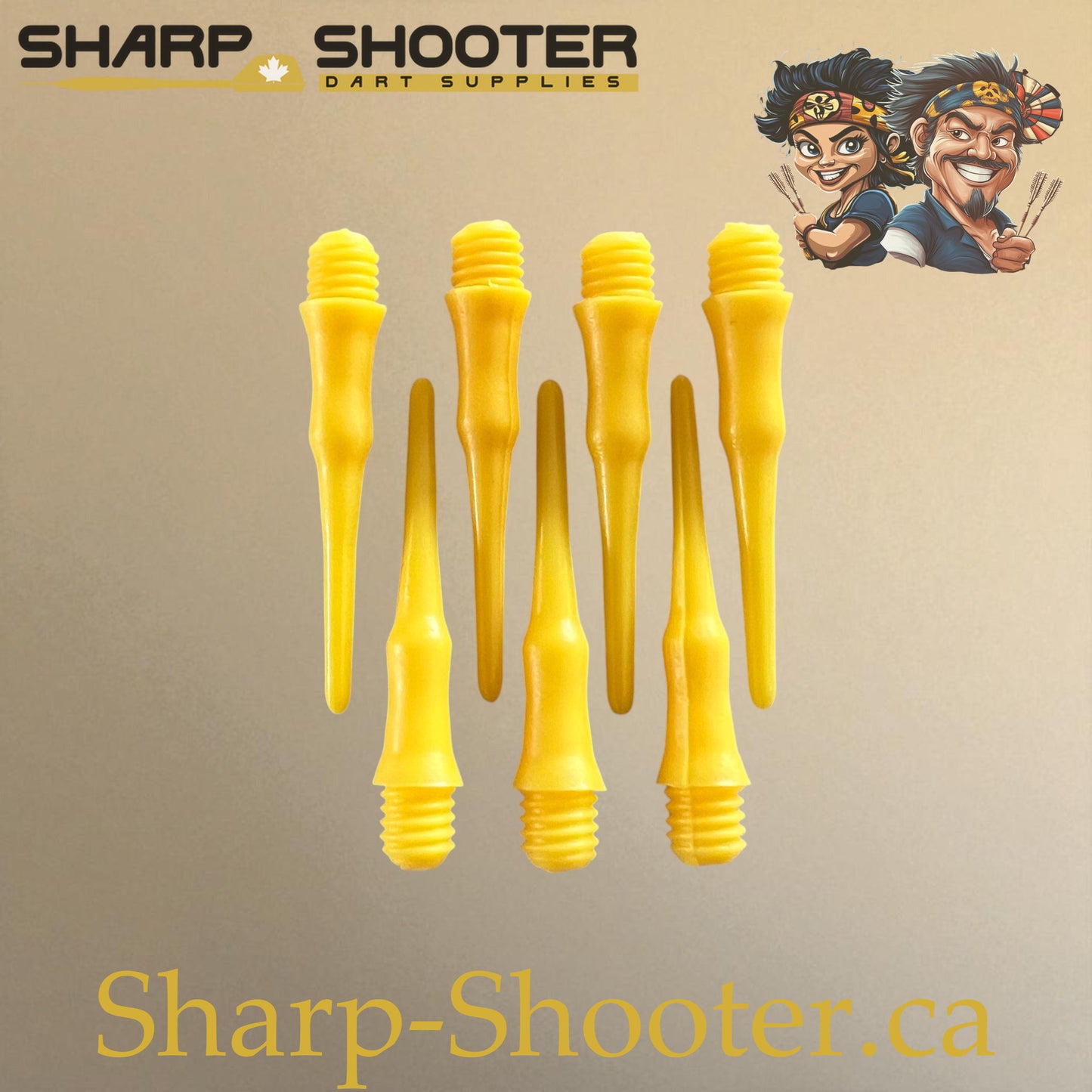 Plastic Dart Tips DP05 Slim Shape 22mm Yellow – Pack of 50 – Sharp-Shooter
