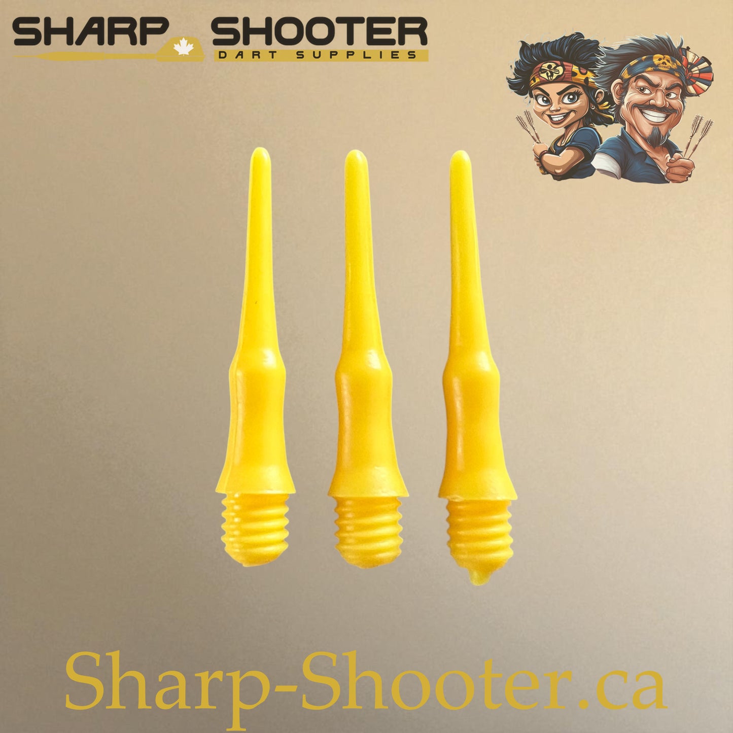 Plastic Dart Tips DP05 Slim Shape 22mm Yellow – Pack of 50 – Sharp-Shooter