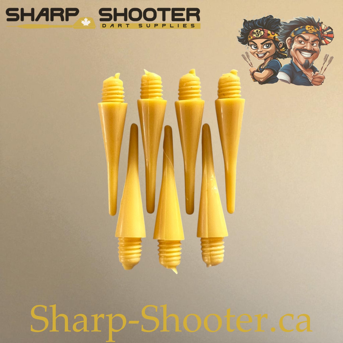 Plastic Dart Tips DP06 – Yellow Regular Shape 22mm (50 Pack)