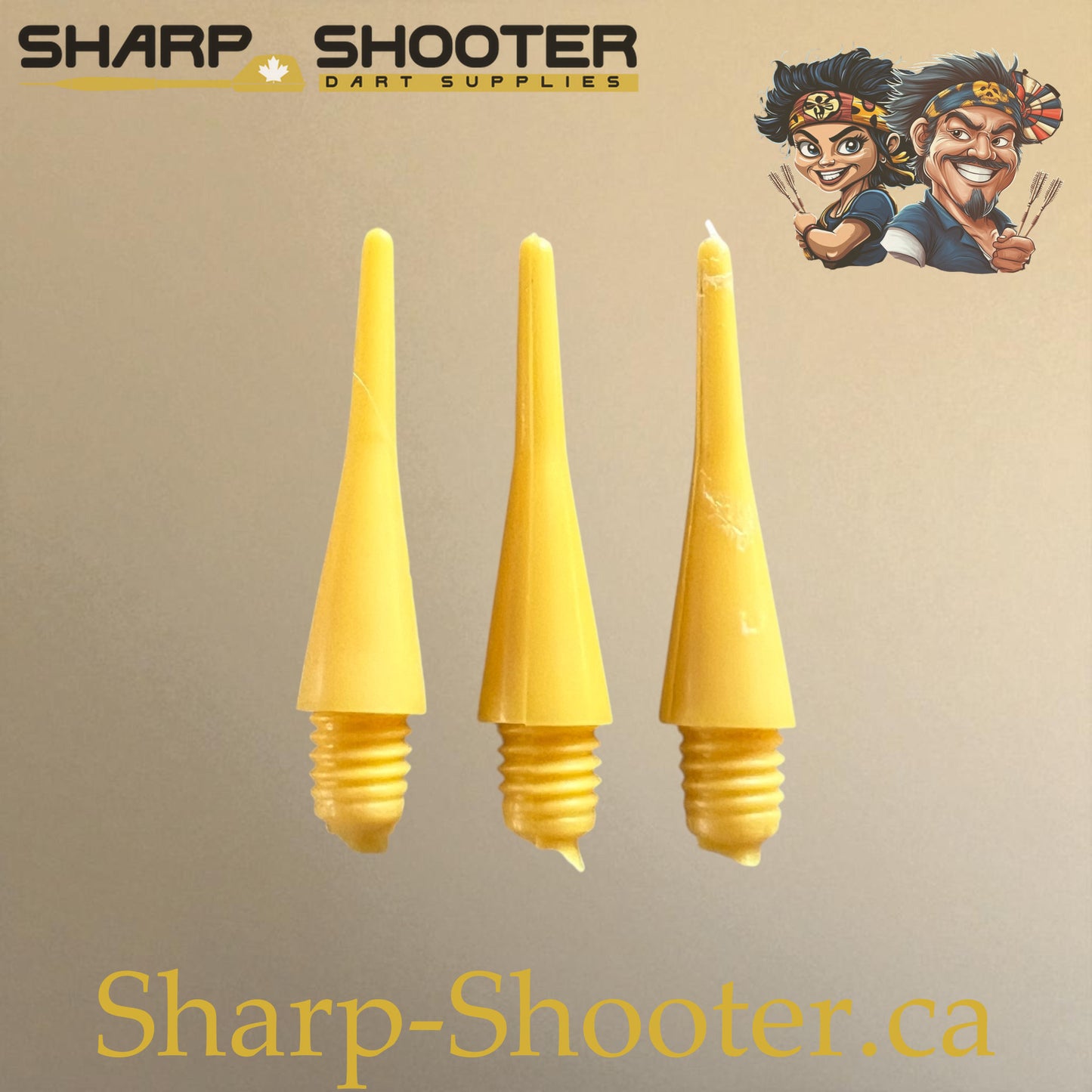 Plastic Dart Tips DP06 – Yellow Regular Shape 22mm (50 Pack)