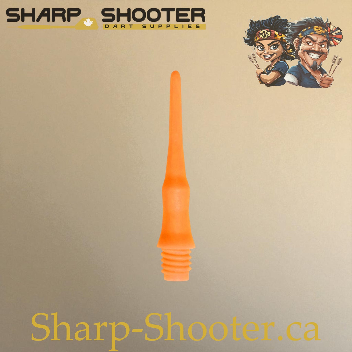 Plastic Dart Tips DP07 – Nylon Square Shape 22mm Orange – 25 Pack