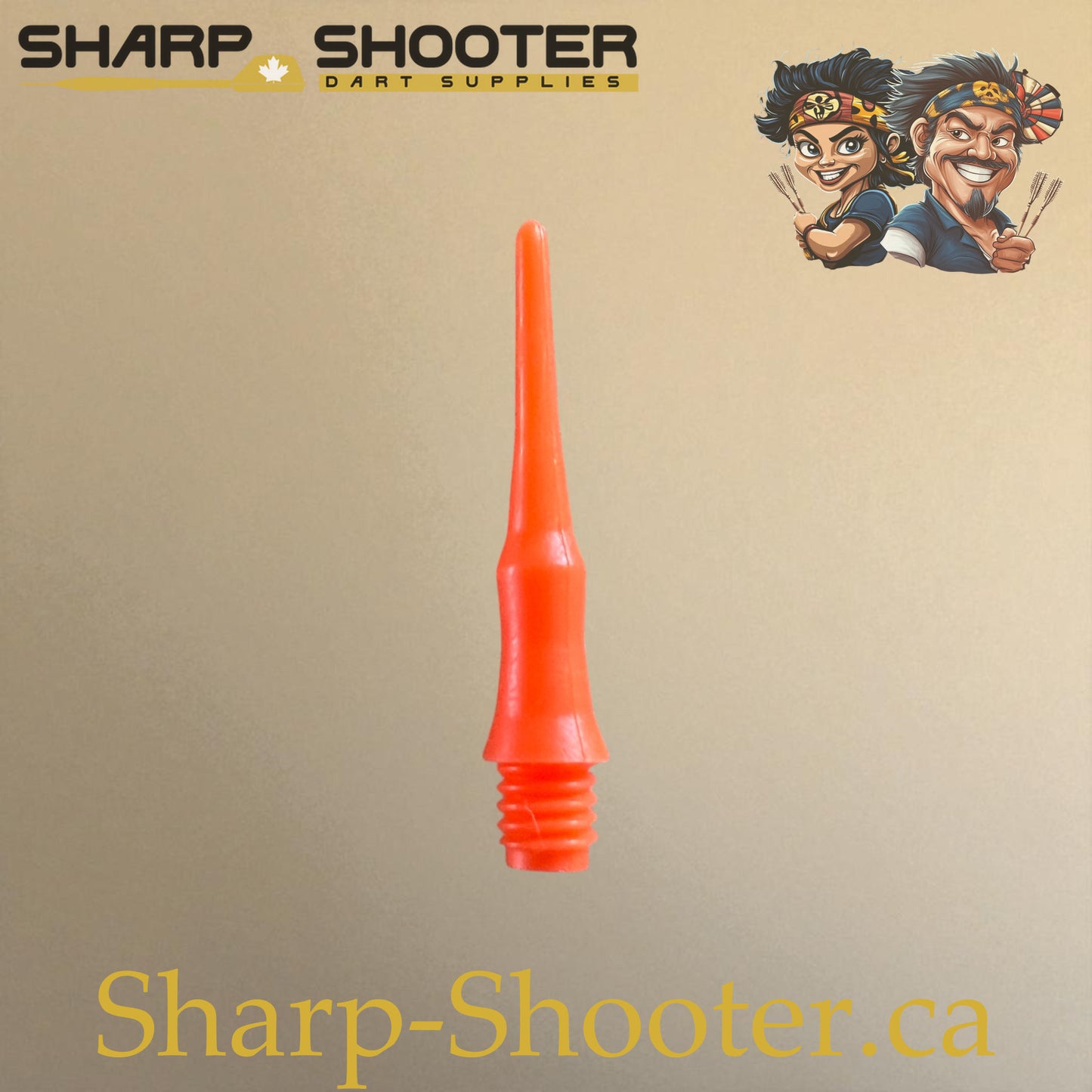 Plastic Dart Tips DP07 – Nylon Square Shape 22mm Orange – 25 Pack