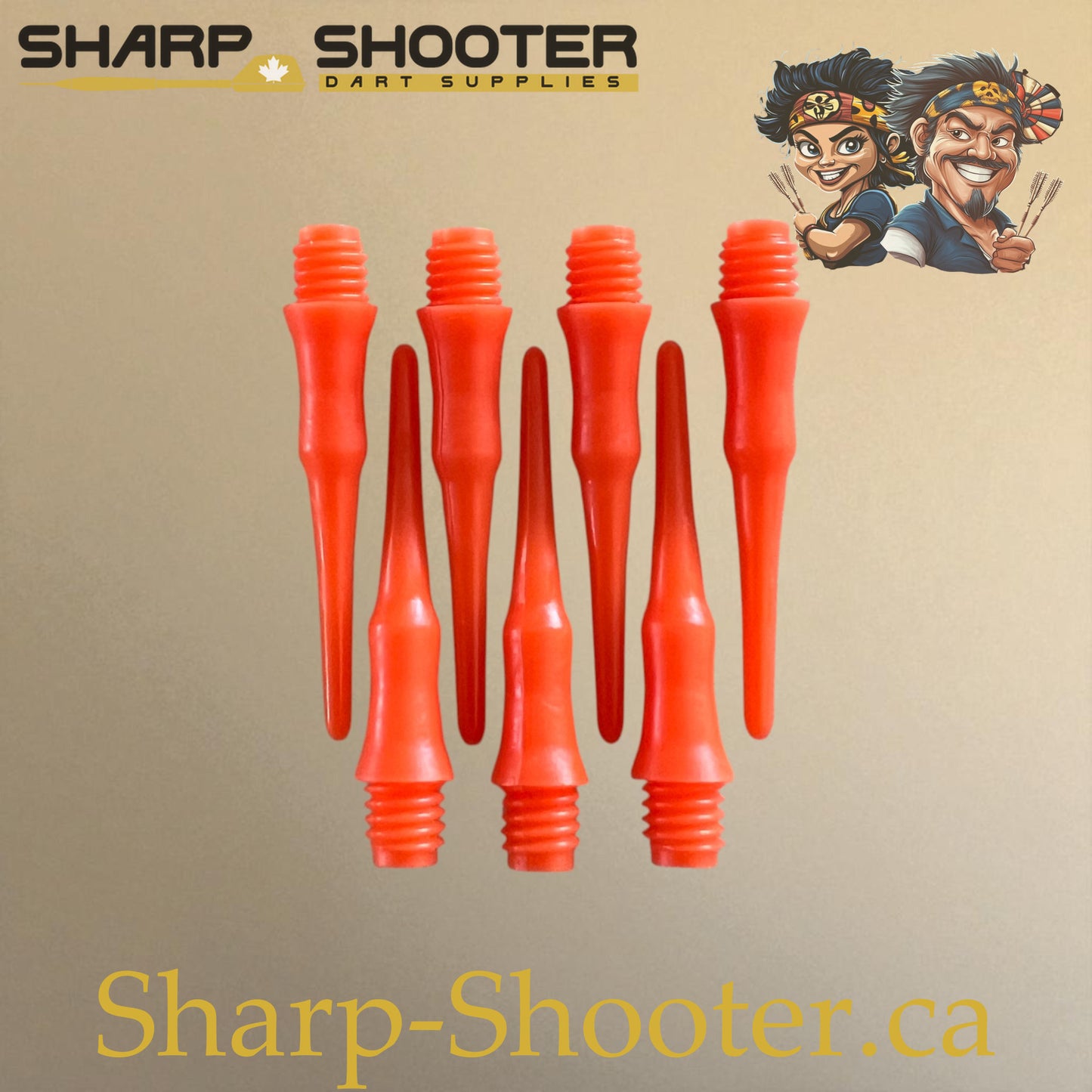 Plastic Dart Tips DP07 – Nylon Square Shape 22mm Orange – 50 Pack