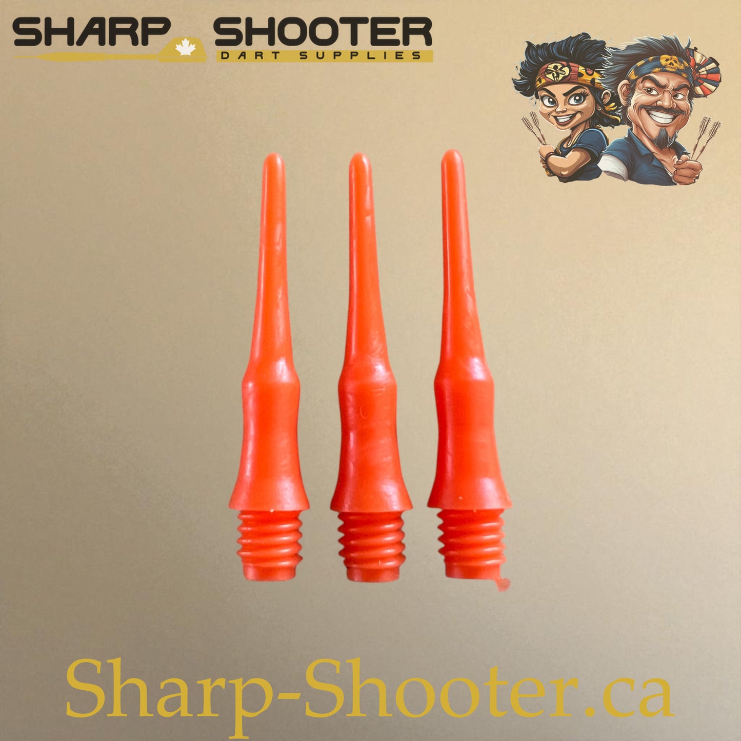 Plastic Dart Tips DP07 – Nylon Square Shape 22mm Orange – 50 Pack