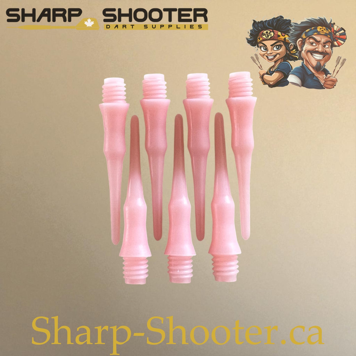 Plastic Dart Tips DP07 – Nylon Square Shape 22mm Pink – 50 Pack