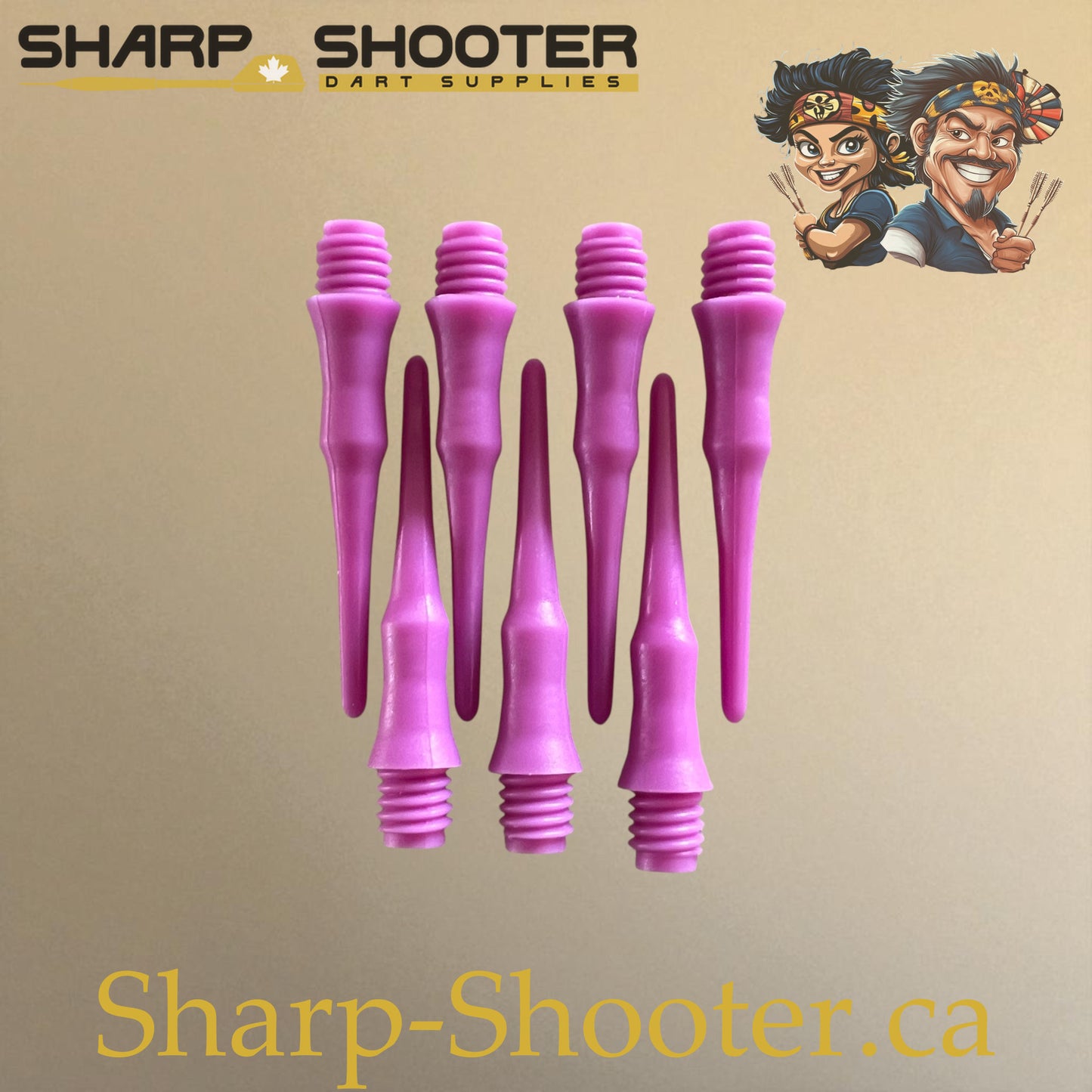 Plastic Dart Tips DP07 – Nylon Square Shape 22mm Purple – 50 Pack