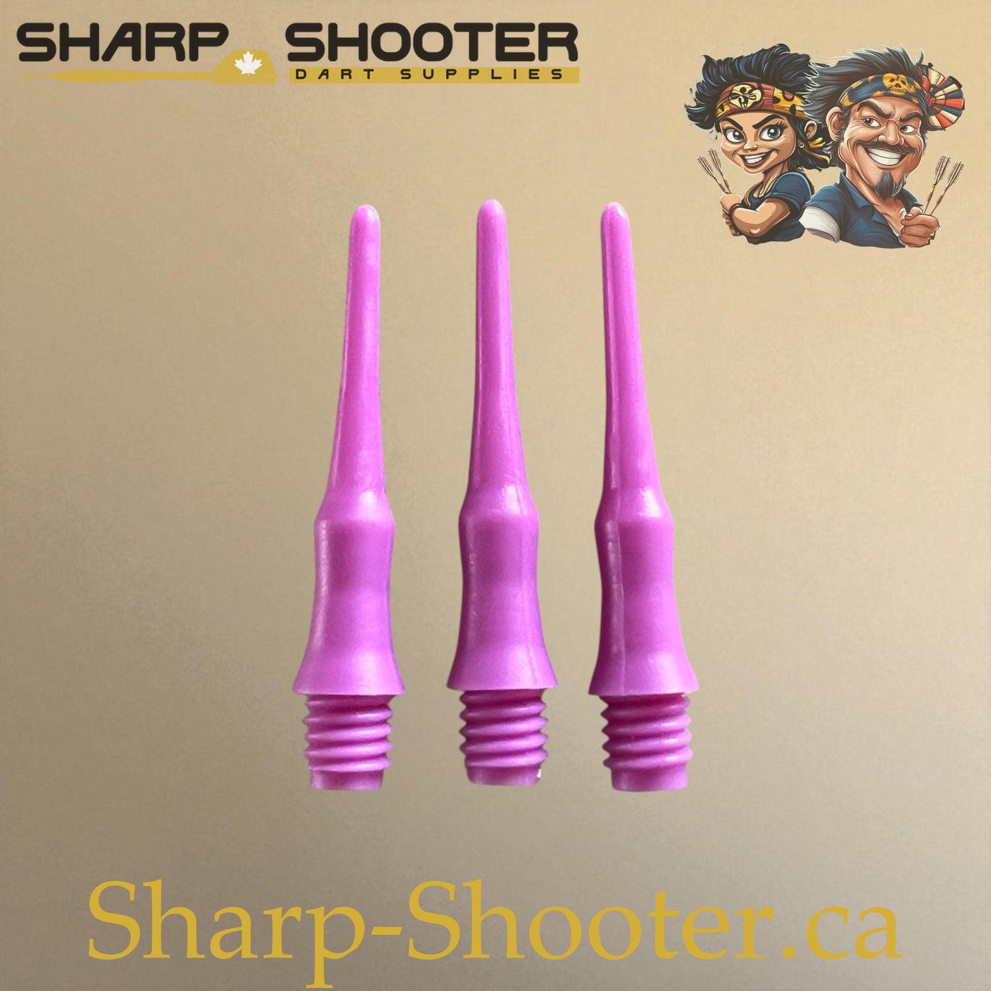 Plastic Dart Tips DP07 – Nylon Square Shape 22mm Purple – 50 Pack