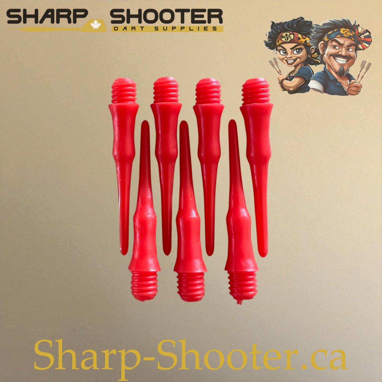 Plastic Dart Tips DP07 – Nylon Square Shape 22mm Red – 50 Pack