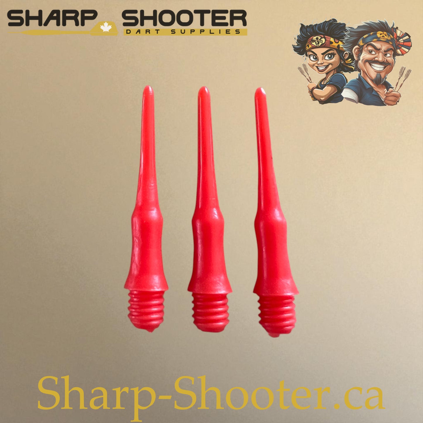Plastic Dart Tips DP07 – Nylon Square Shape 22mm Red – 50 Pack