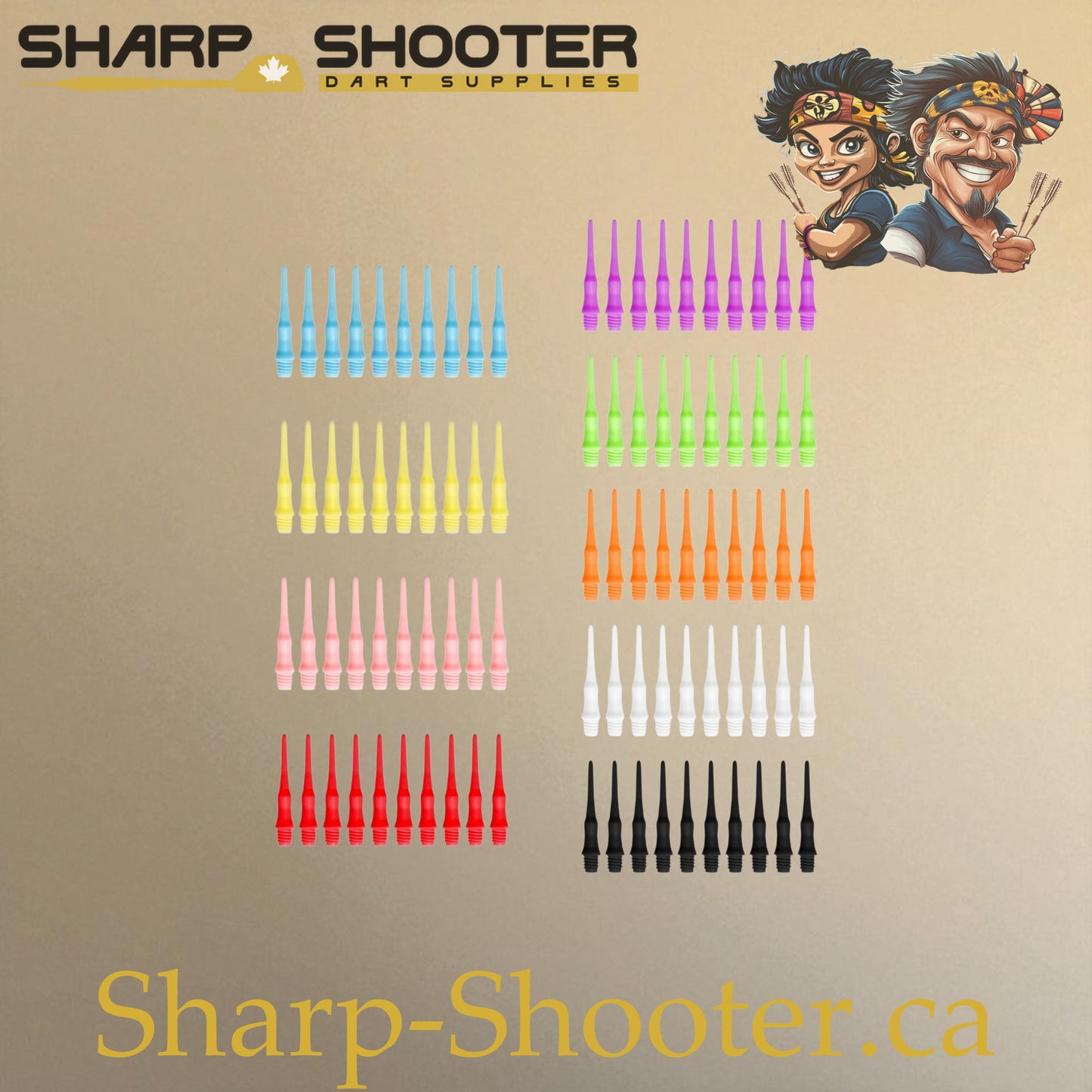Plastic Dart Tips DP07 – Nylon Square Shape 22mm Multi Color – 25/50 Pack