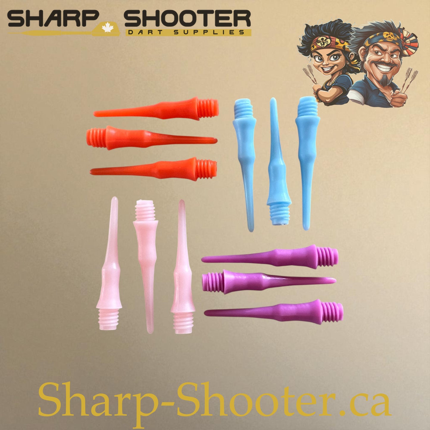 Plastic Dart Tips DP07 – Nylon Square Shape 22mm Multi Color – 25/50 Pack
