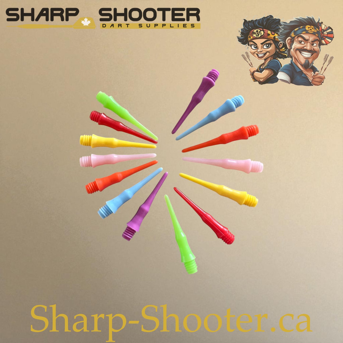Plastic Dart Tips DP07 – Nylon Square Shape 22mm Multi Color – 25/50 Pack