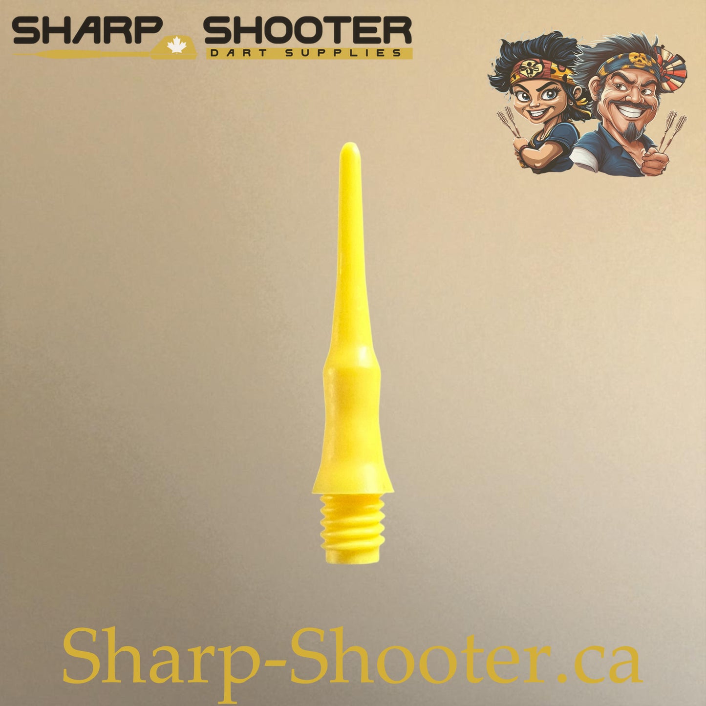 Plastic Dart Tips DP07 – Nylon Square Shape 22mm Yellow – 25 Pack