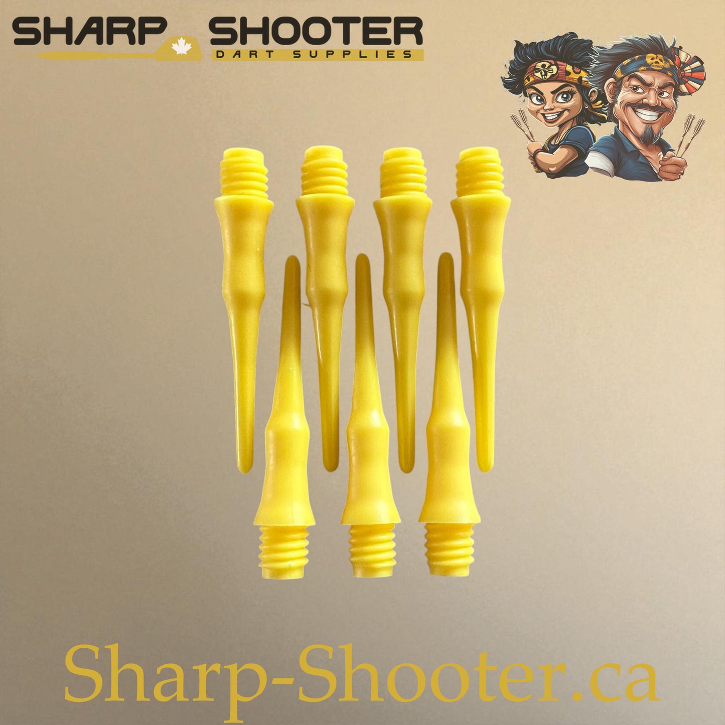 Plastic Dart Tips DP07 – Nylon Square Shape 22mm Yellow – 50 Pack
