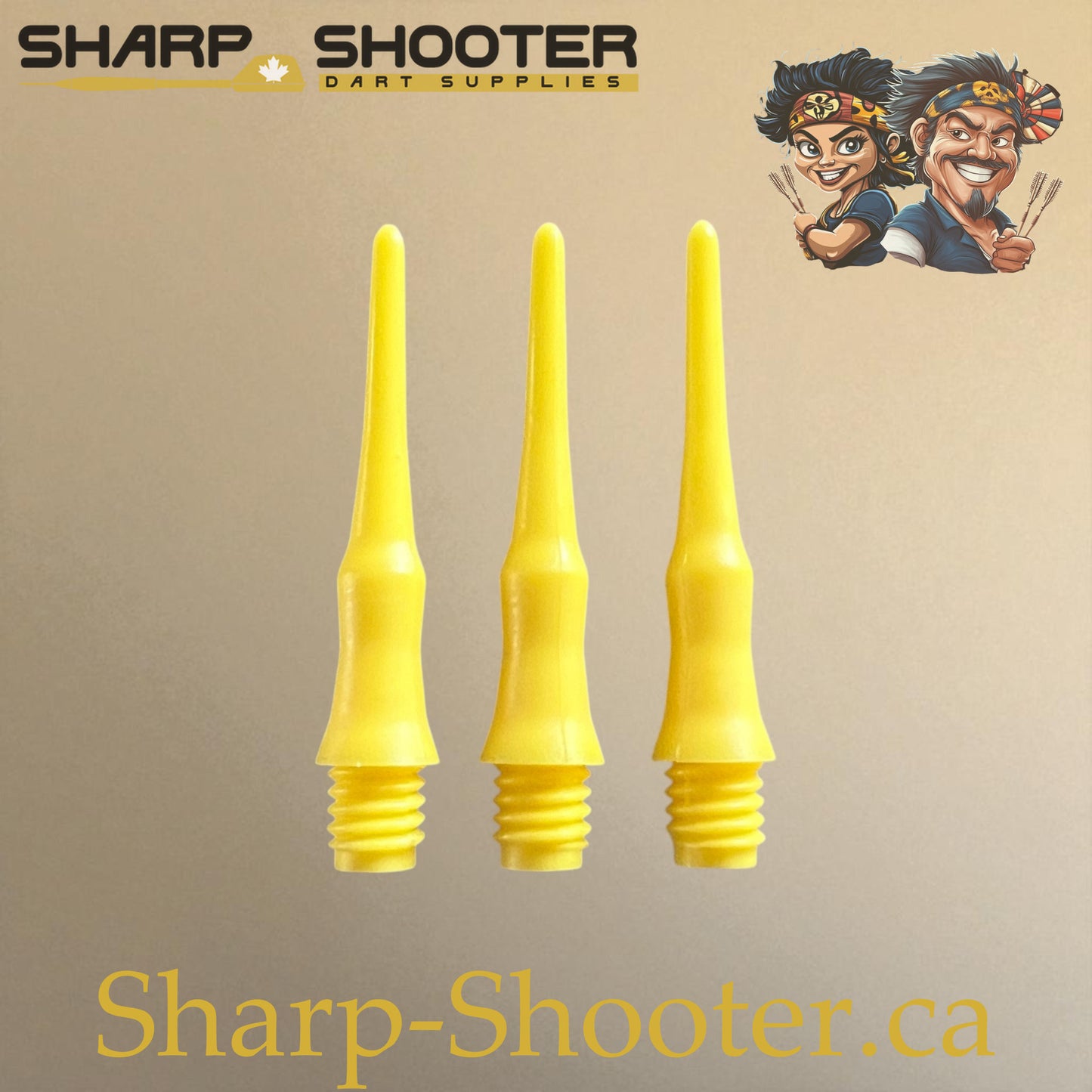 Plastic Dart Tips DP07 – Nylon Square Shape 22mm Yellow – 50 Pack