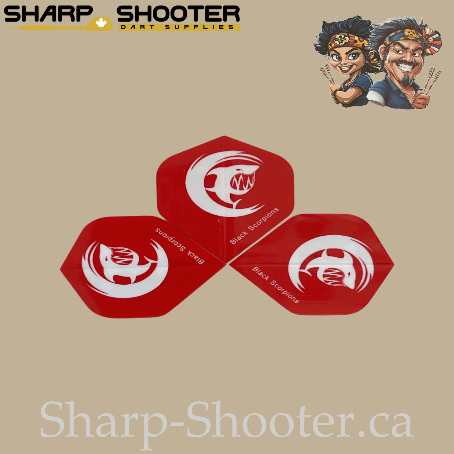 Shark Dart Flights – PVC – Standard Shape – 3 Pack