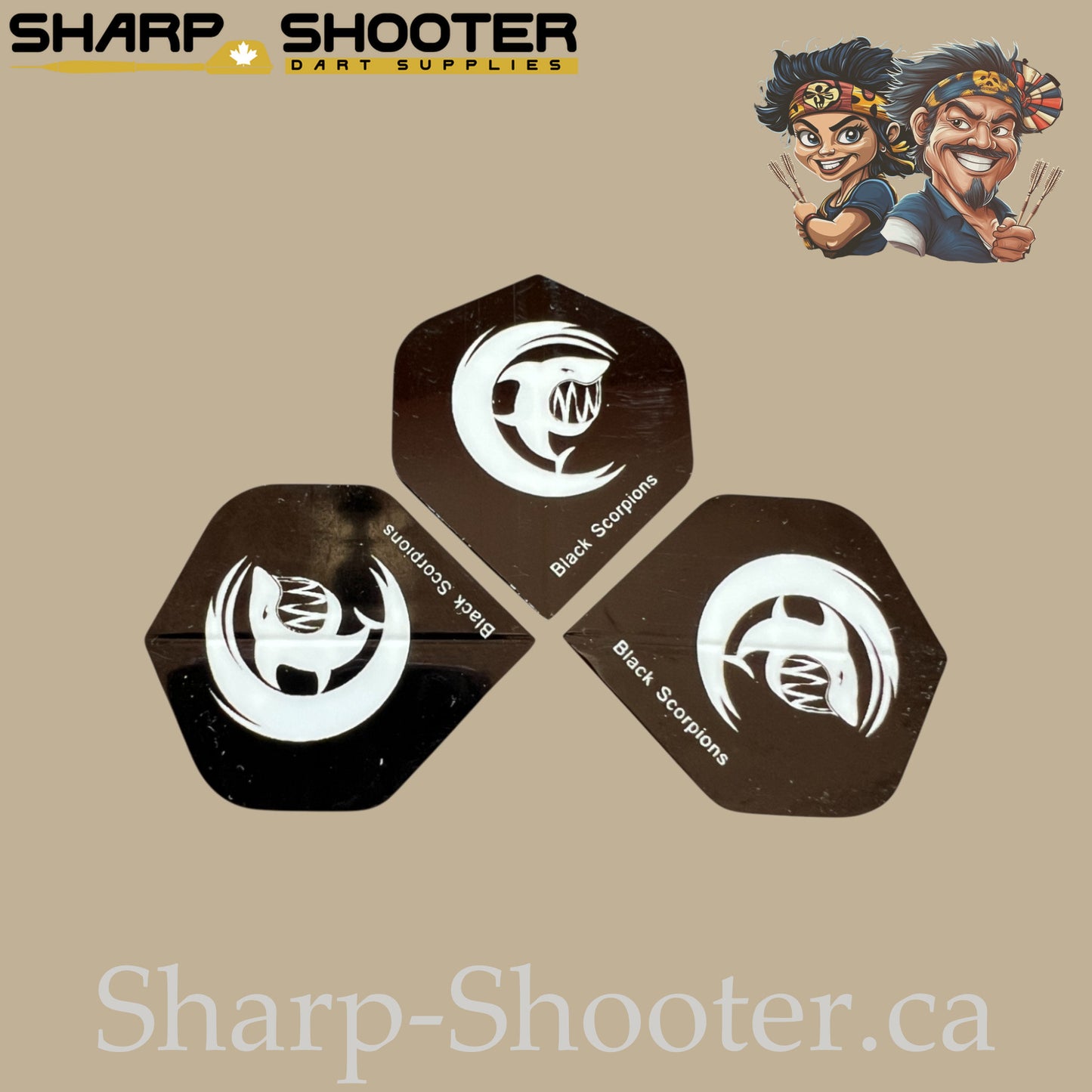 Shark Dart Flights – PVC – Standard Shape – 3 Pack