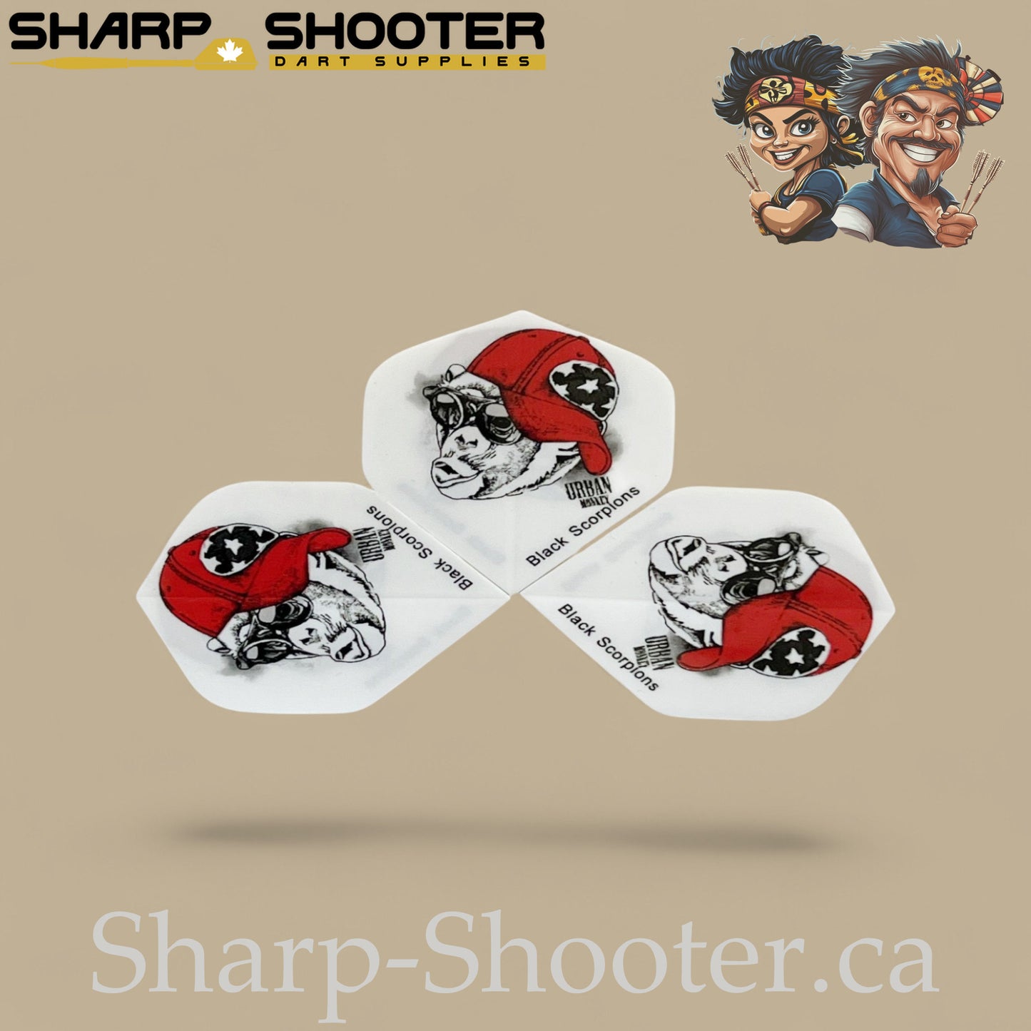 Monkey Mayhem – PVC Dart Flights – Standard Shape – 3 Pack
