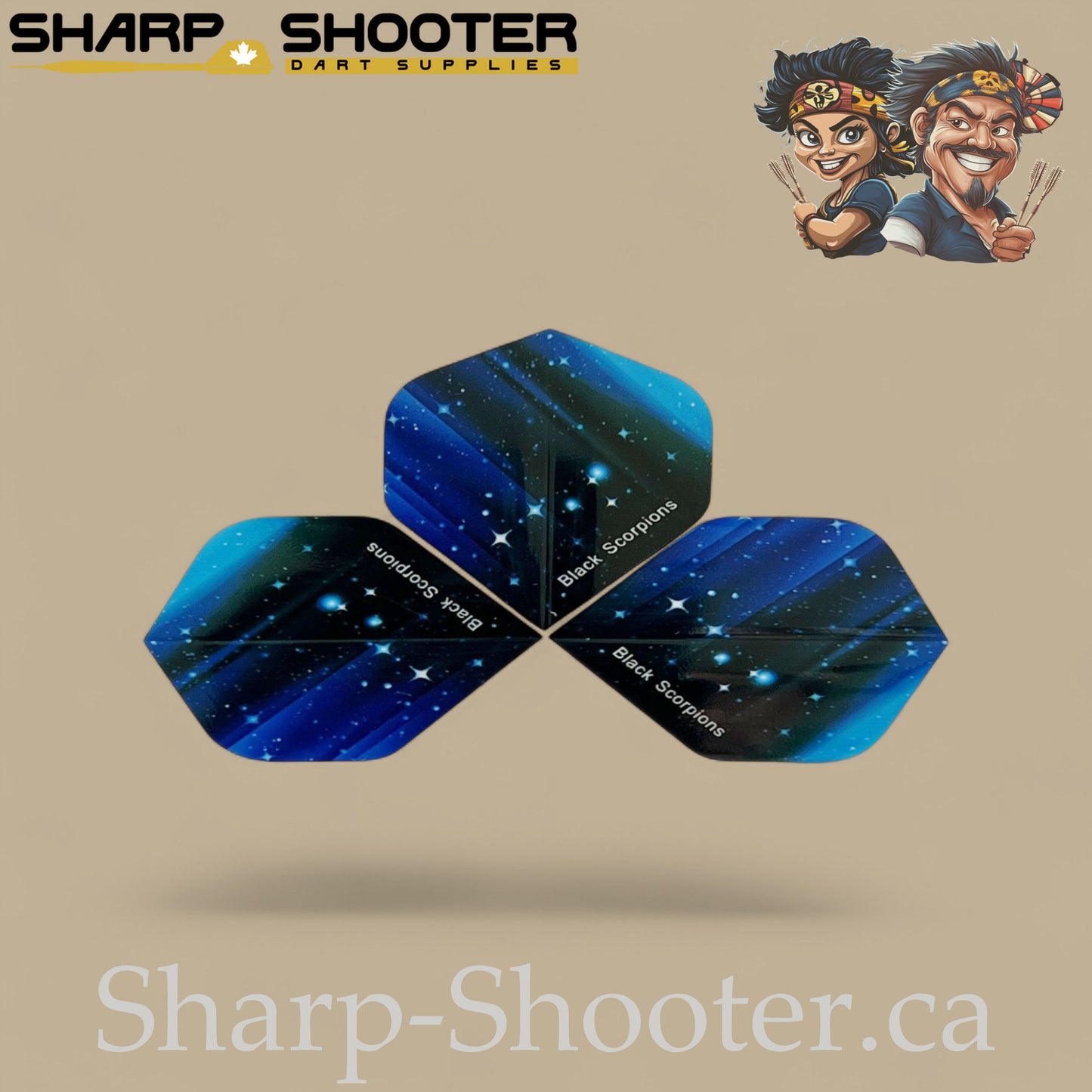 Galaxy Dart Flights – PVC – Standard Shape – 75 Micron – 3 Pack