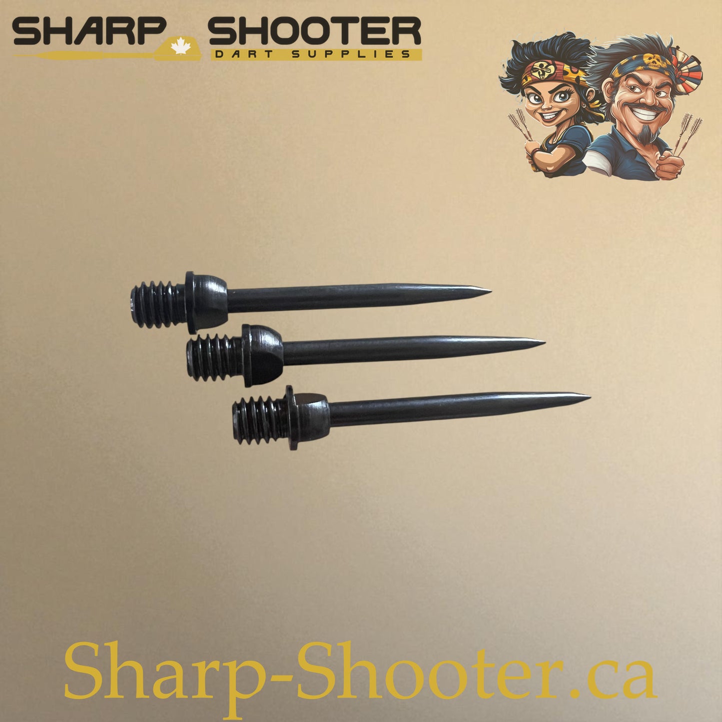 DP12 Steel Dart Tip – Black/Black – 29 mm – 1.7 g – 3 Pack – Sharp Shooter