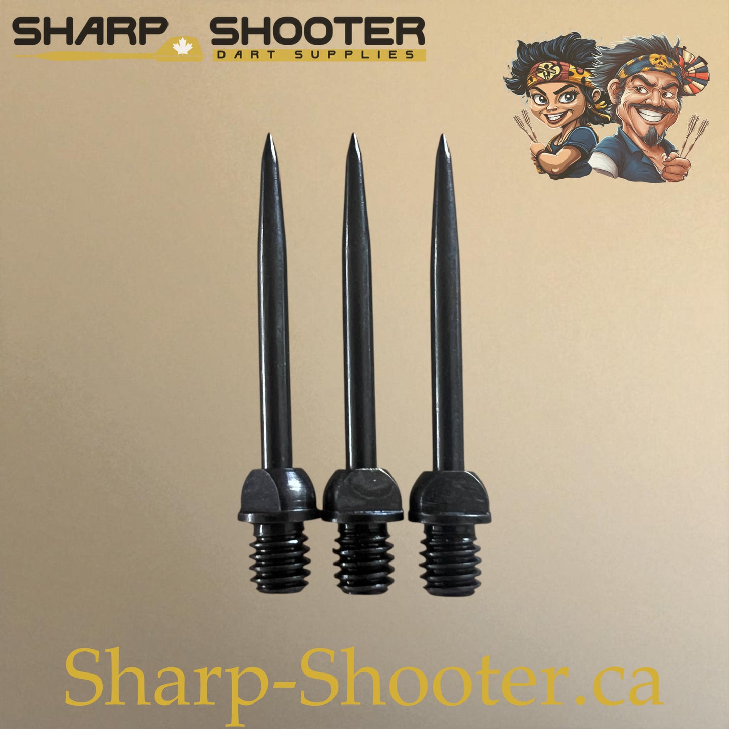 DP12 Steel Dart Tips 29mm 1.7g Black/Black – 3 Pack from Sharp Shooter