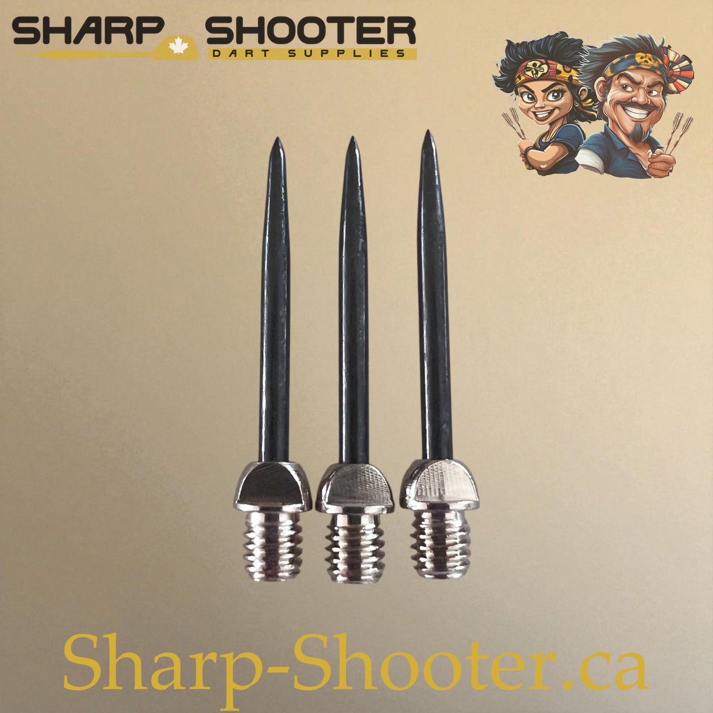 DP12 Steel Dart Tip – Silver/Black – 29 mm – 1.7 g – 3 Pack – Sharp Shooter