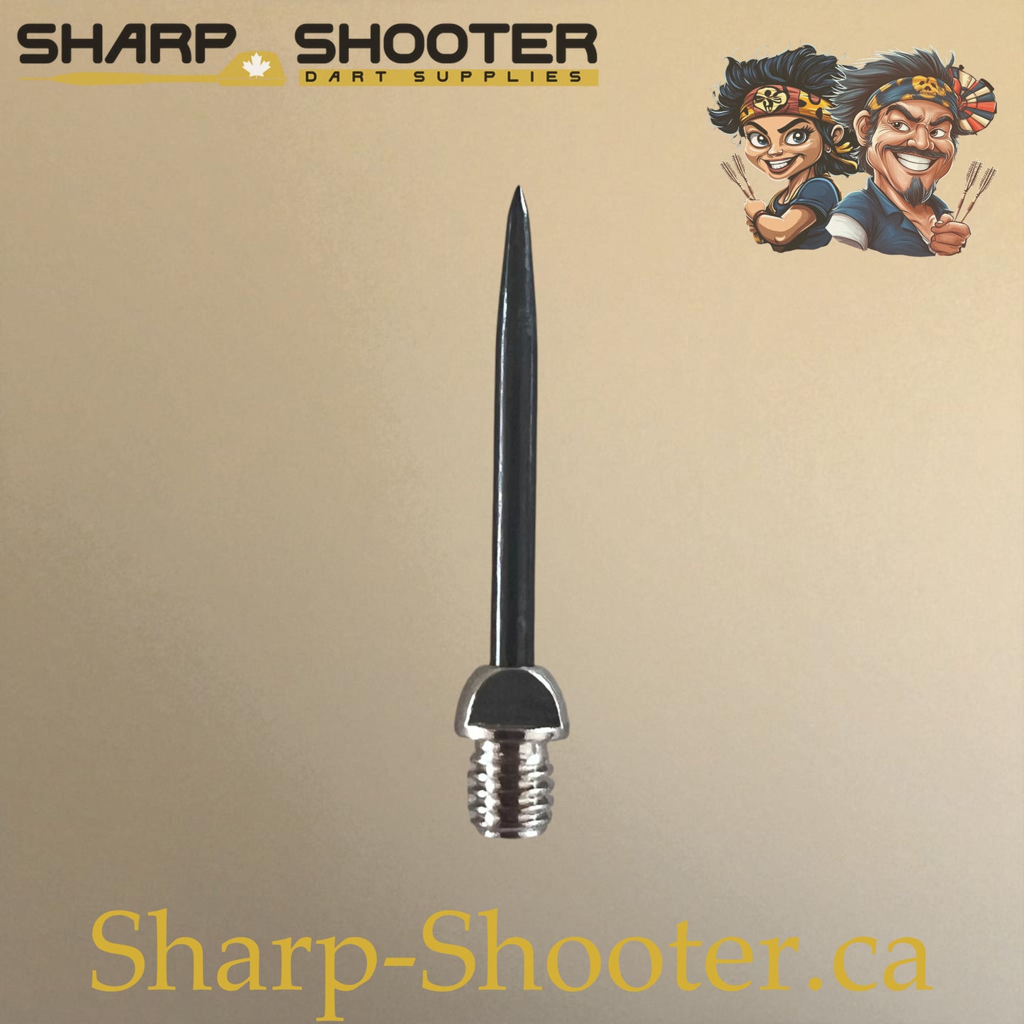 DP12 Steel Dart Tip – Silver/Black – 29 mm – 1.7 g – 3 Pack – Sharp Shooter