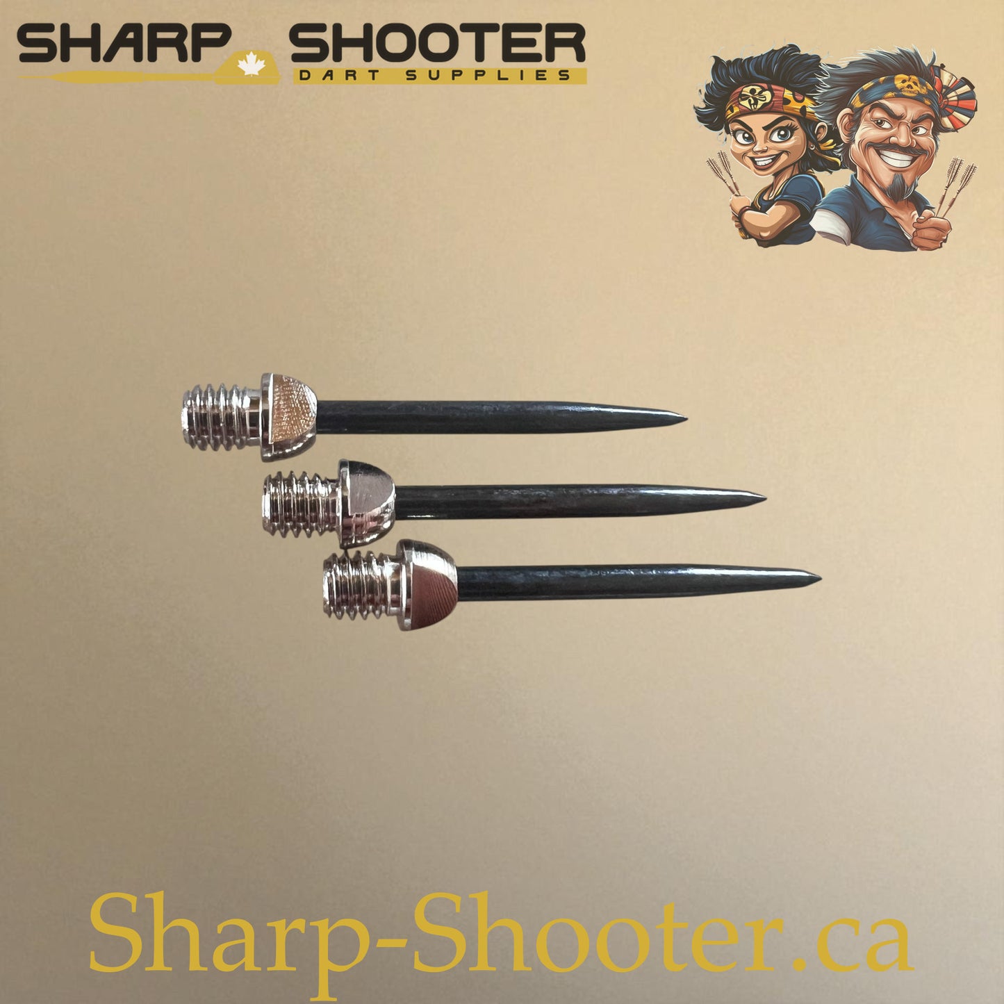 DP12 Steel Dart Tip – Silver/Black – 29 mm – 1.7 g – 3 Pack – Sharp Shooter