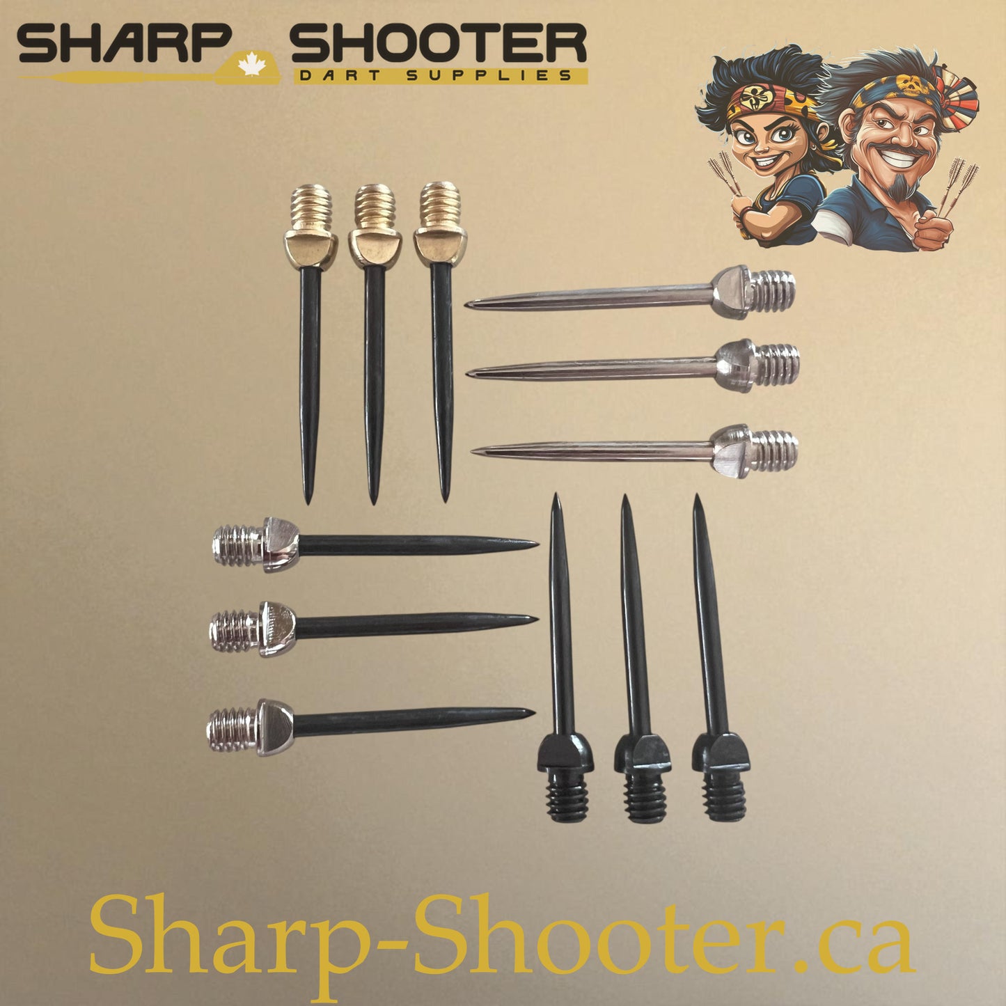 DP12 Steel Dart Tips Family Set – 29mm and 32mm Color Combos | Sharp Shooter