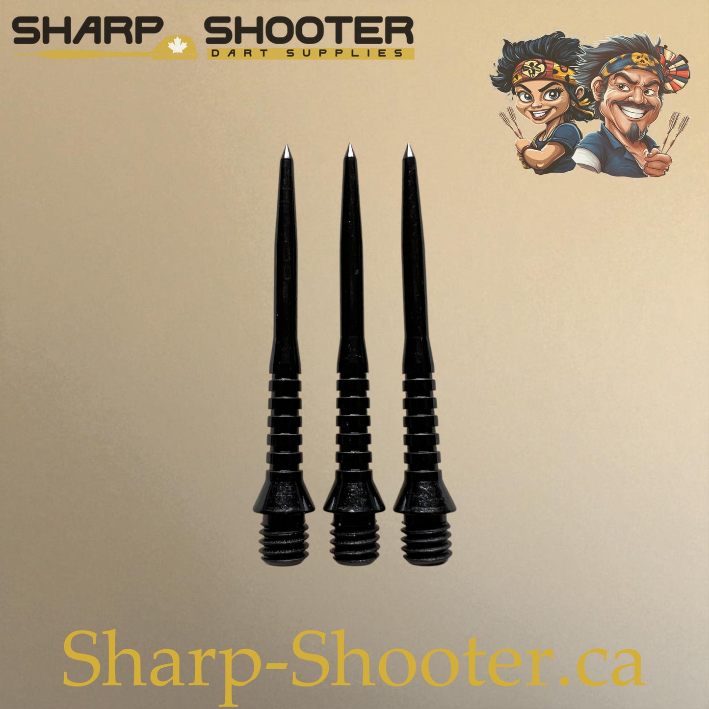 DP33 Steel Dart Tips – Black – 32 mm – 3 Pack – 3-03-02-021 – Sharp-Shooter.ca