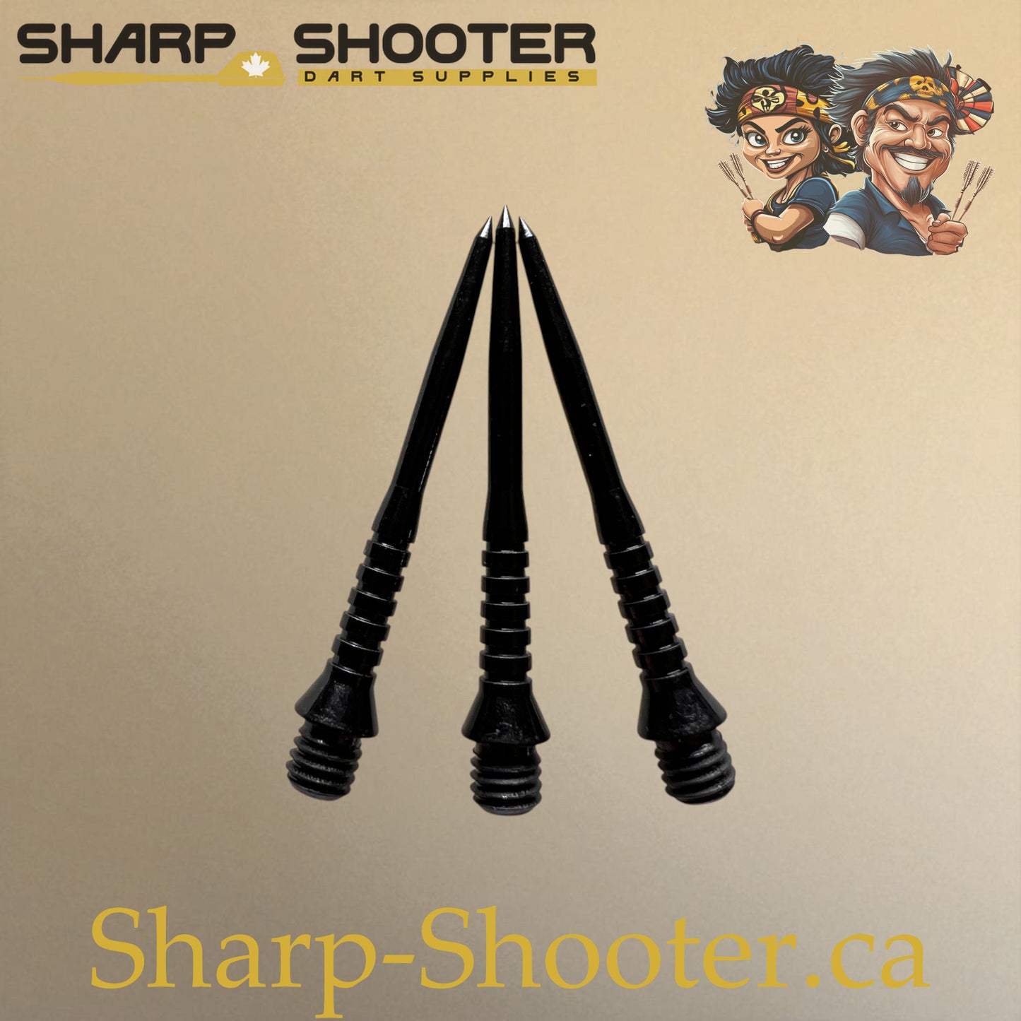 DP33 Steel Dart Tips – Black – 32 mm – 3 Pack – 3-03-02-021 – Sharp-Shooter.ca